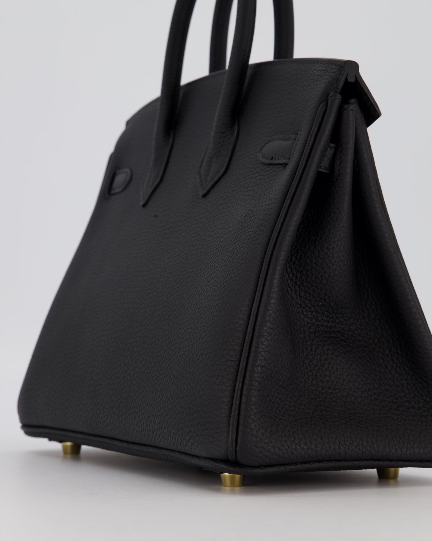 *RARE* Hermès Birkin 25 Retourne Bag in Noir Togo Leather with Gold Hardware