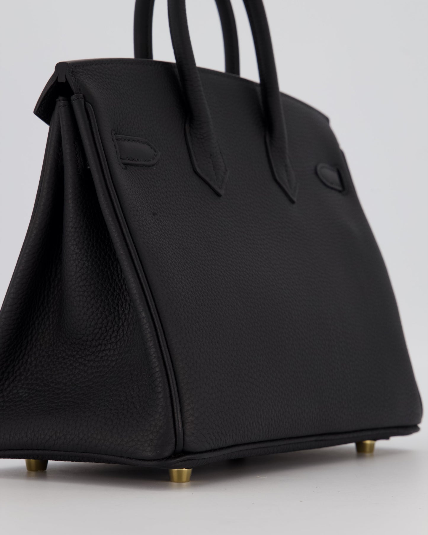 *RARE* Hermès Birkin 25 Retourne Bag in Noir Togo Leather with Gold Hardware