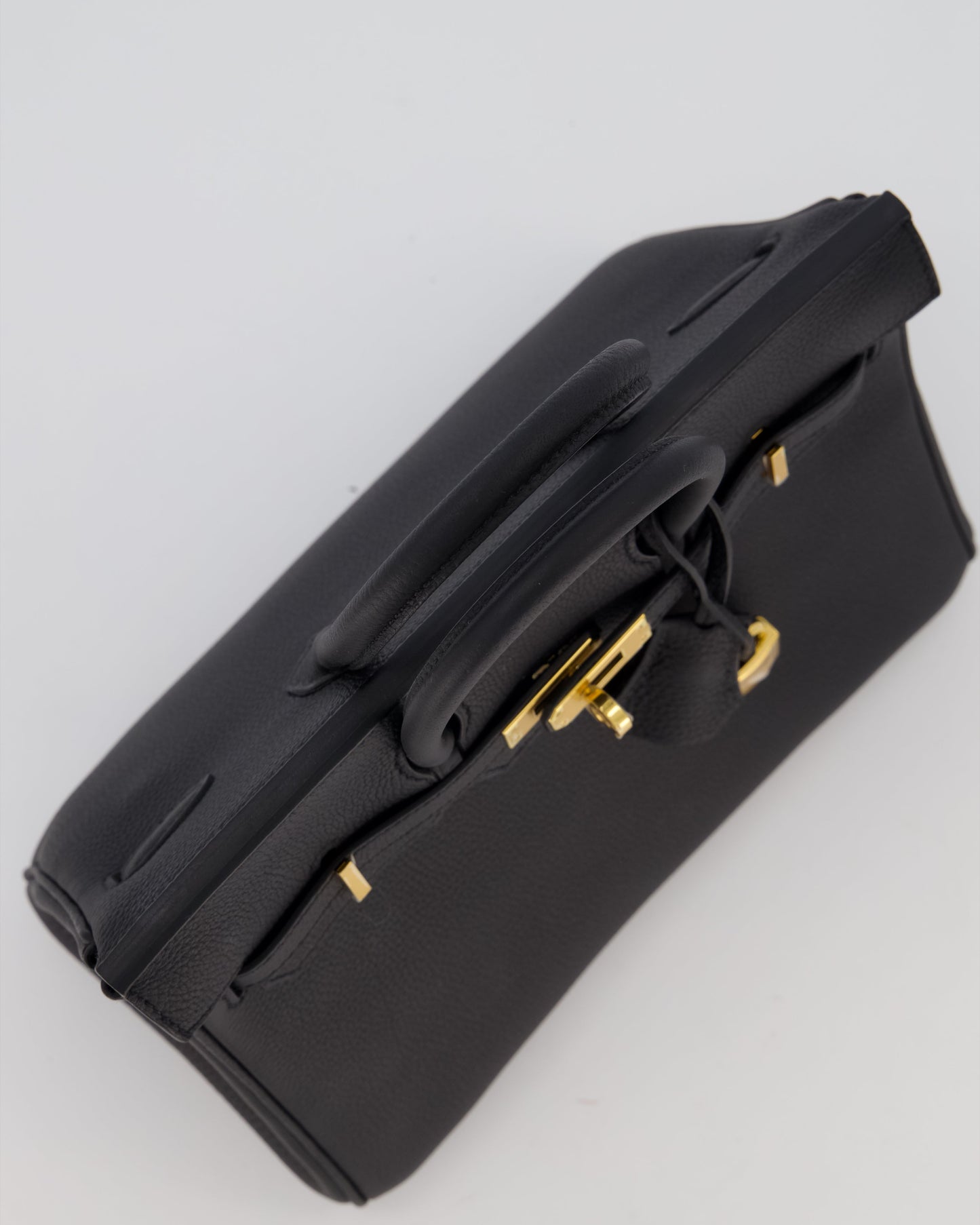 *RARE* Hermès Birkin 25 Retourne Bag in Noir Togo Leather with Gold Hardware