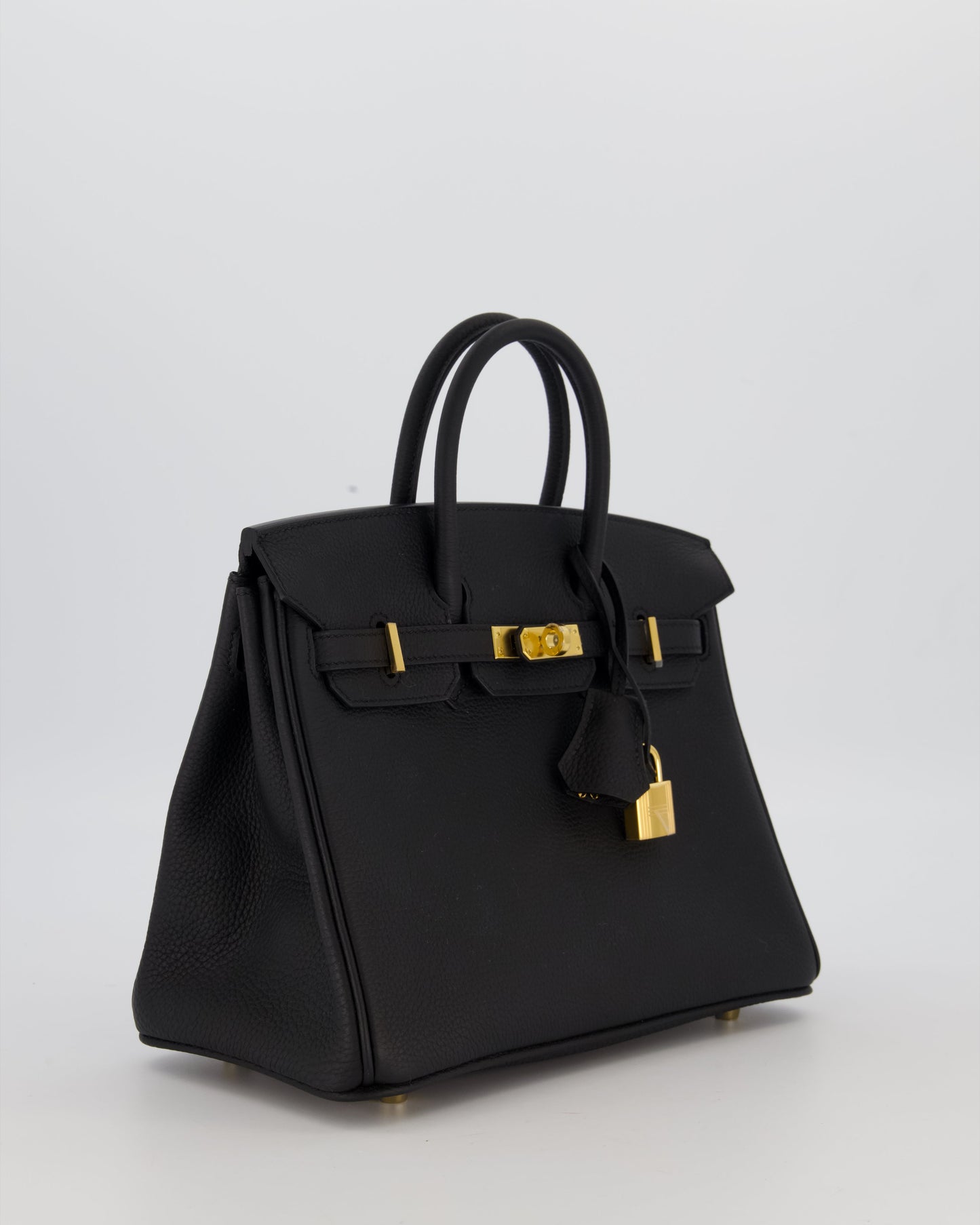 *RARE* Hermès Birkin 25 Retourne Bag in Noir Togo Leather with Gold Hardware