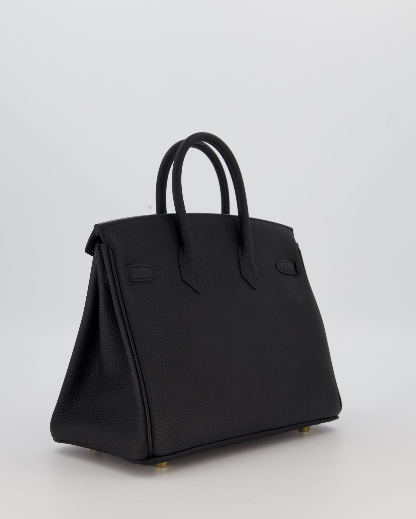 *RARE* Hermès Birkin 25 Retourne Bag in Noir Togo Leather with Gold Hardware