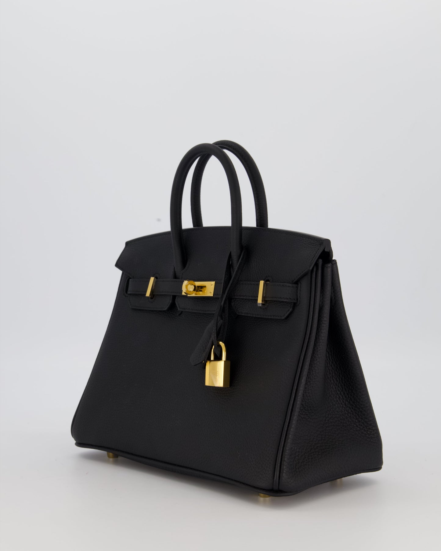 *RARE* Hermès Birkin 25 Retourne Bag in Noir Togo Leather with Gold Hardware