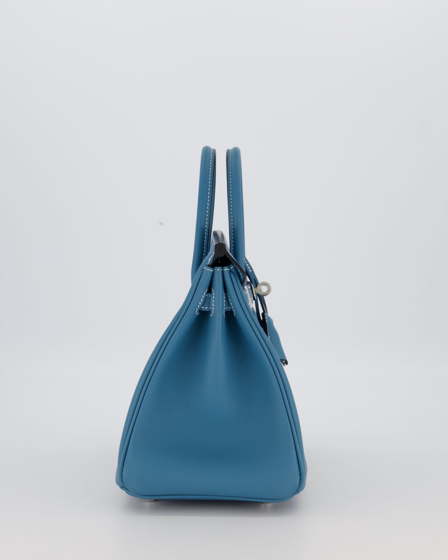 *RARE* Hermès Birkin 25 Retourne Bag in Bleu Jean Swift Leather with Palladium Hardware