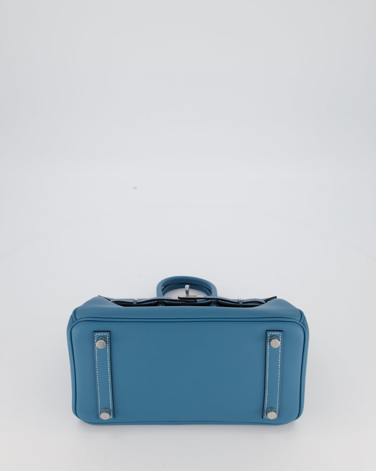 *RARE* Hermès Birkin 25 Retourne Bag in Bleu Jean Swift Leather with Palladium Hardware