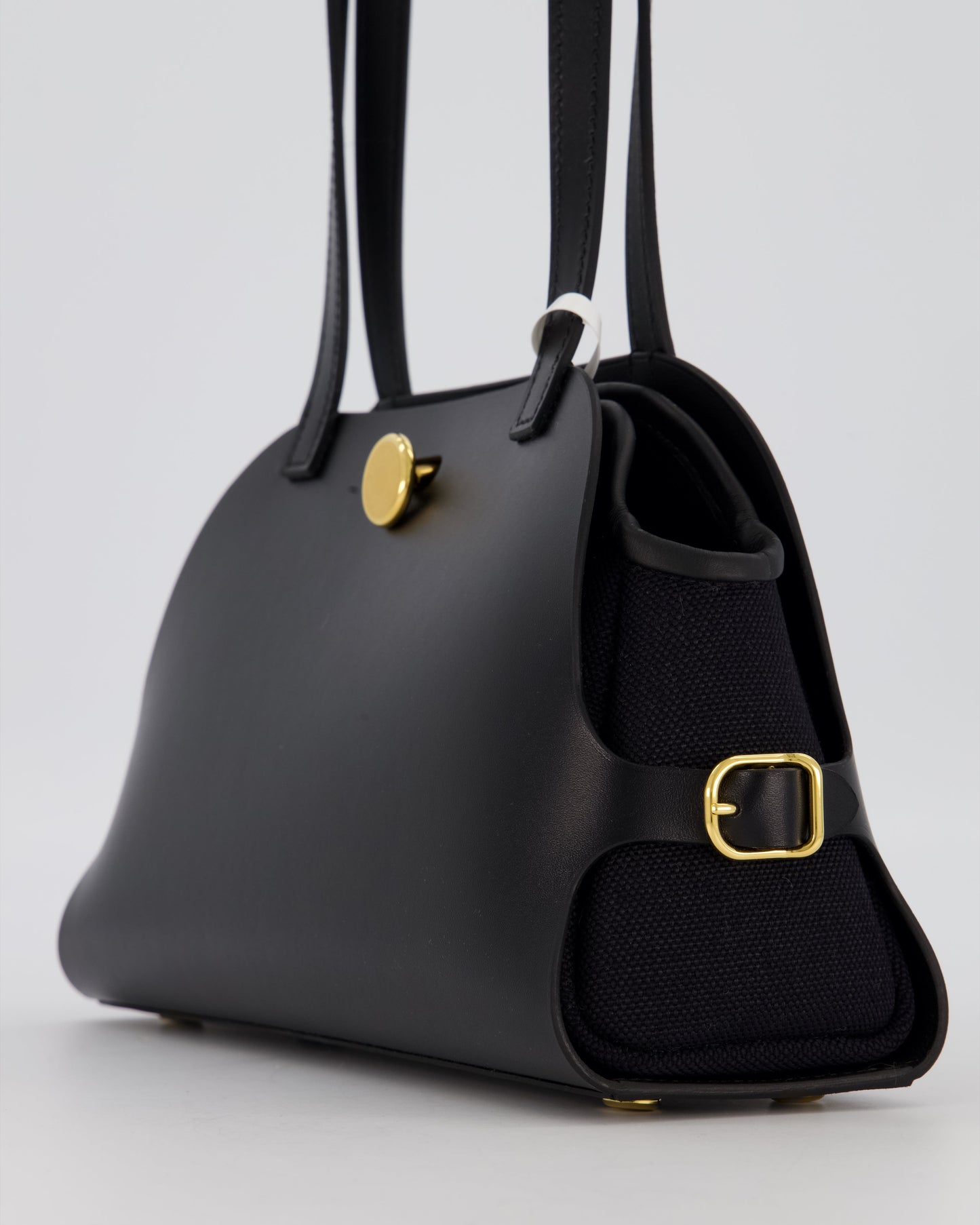 *HOT & RARE* Hermès Tablier Sellier Bag in Noir Hunter Cowhide, Noir Swift Leather and Noir Militaire Canvas with Gold Hardware