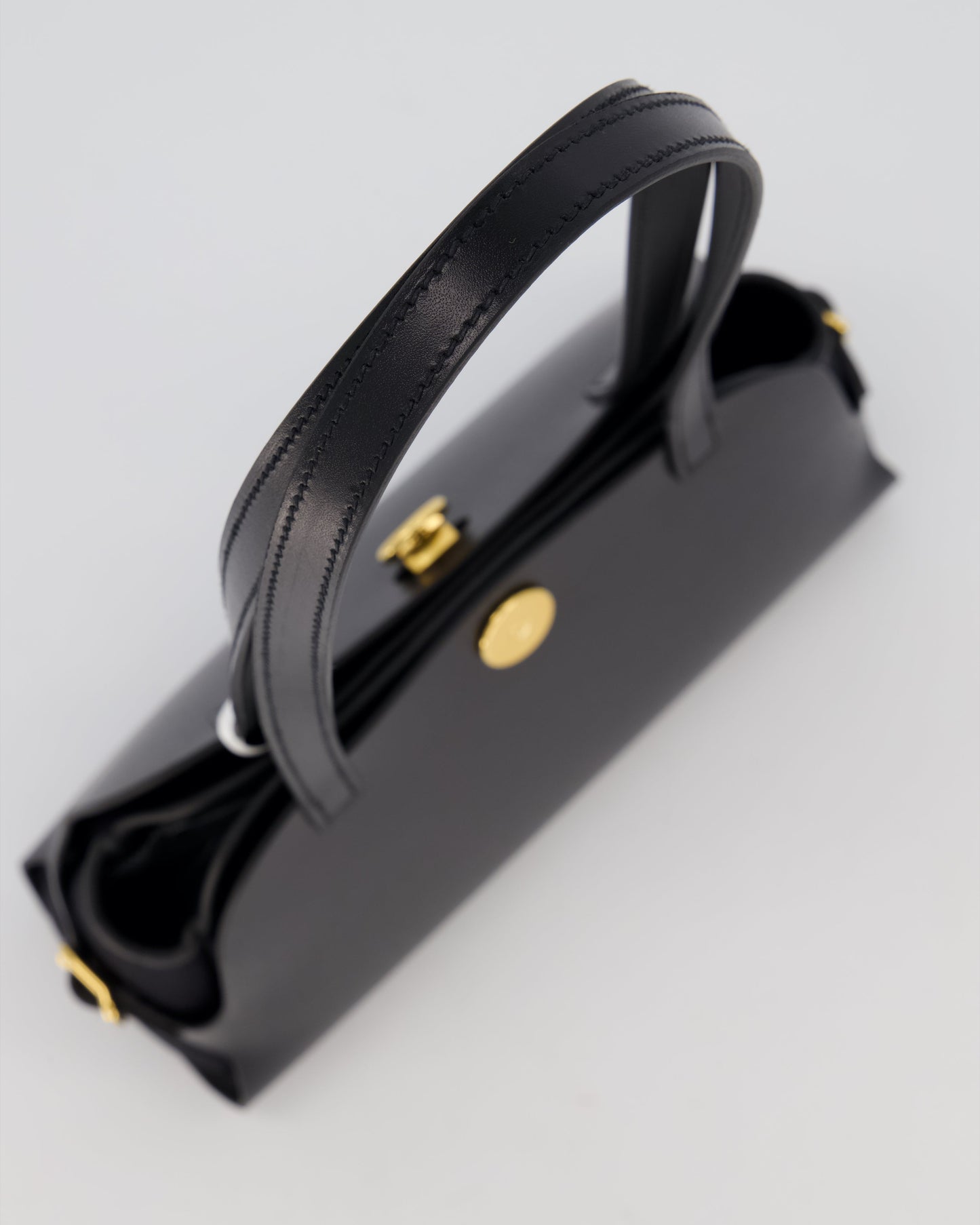 *HOT & RARE* Hermès Tablier Sellier Bag in Noir Hunter Cowhide, Noir Swift Leather and Noir Militaire Canvas with Gold Hardware