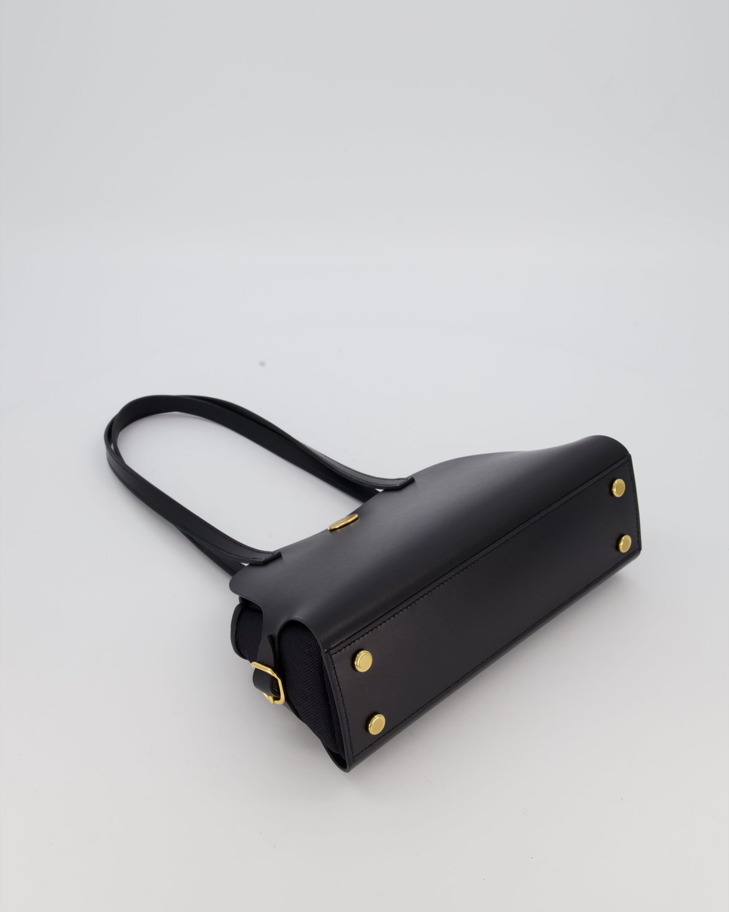 *HOT & RARE* Hermès Tablier Sellier Bag in Noir Hunter Cowhide, Noir Swift Leather and Noir Militaire Canvas with Gold Hardware