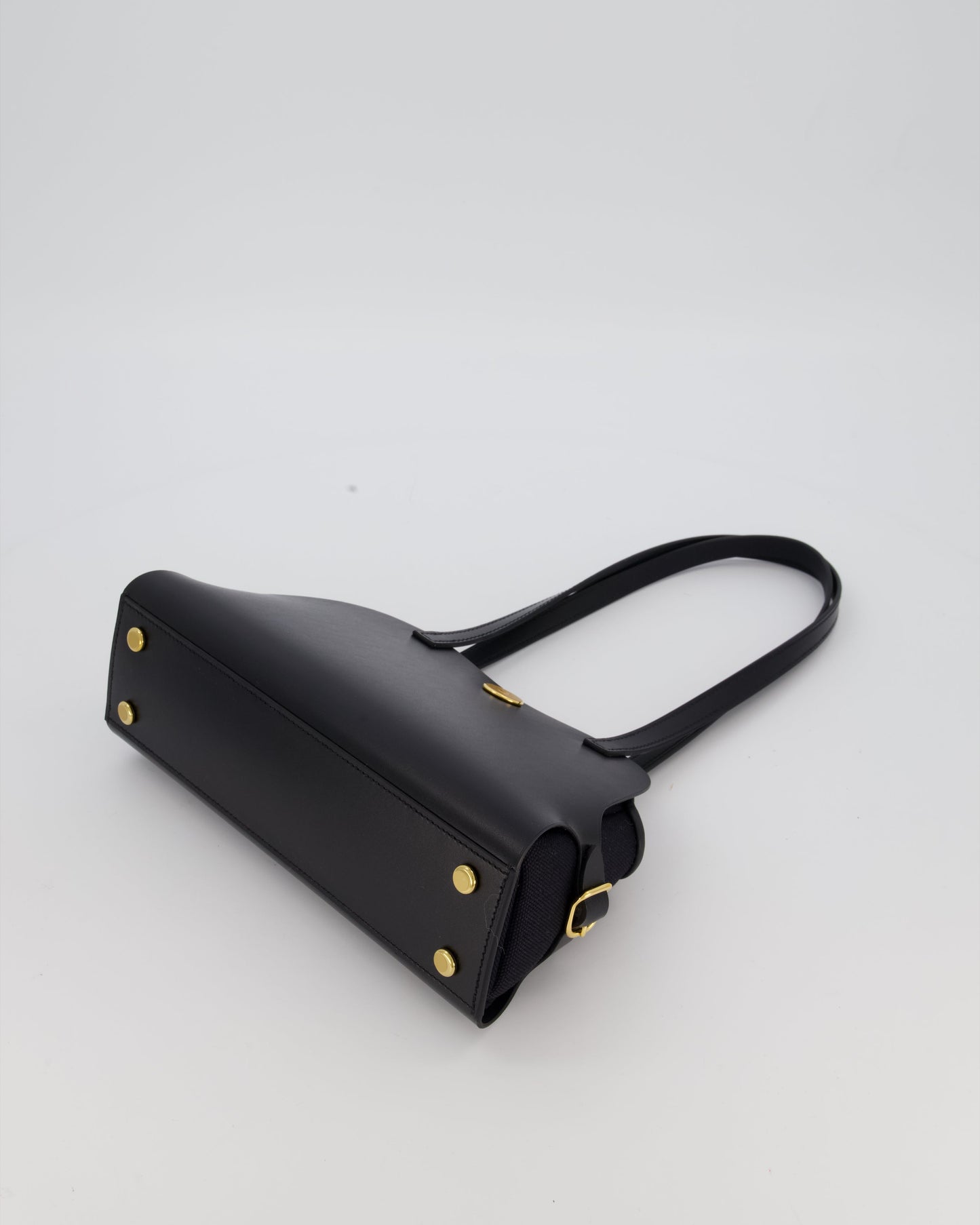 *HOT & RARE* Hermès Tablier Sellier Bag in Noir Hunter Cowhide, Noir Swift Leather and Noir Militaire Canvas with Gold Hardware