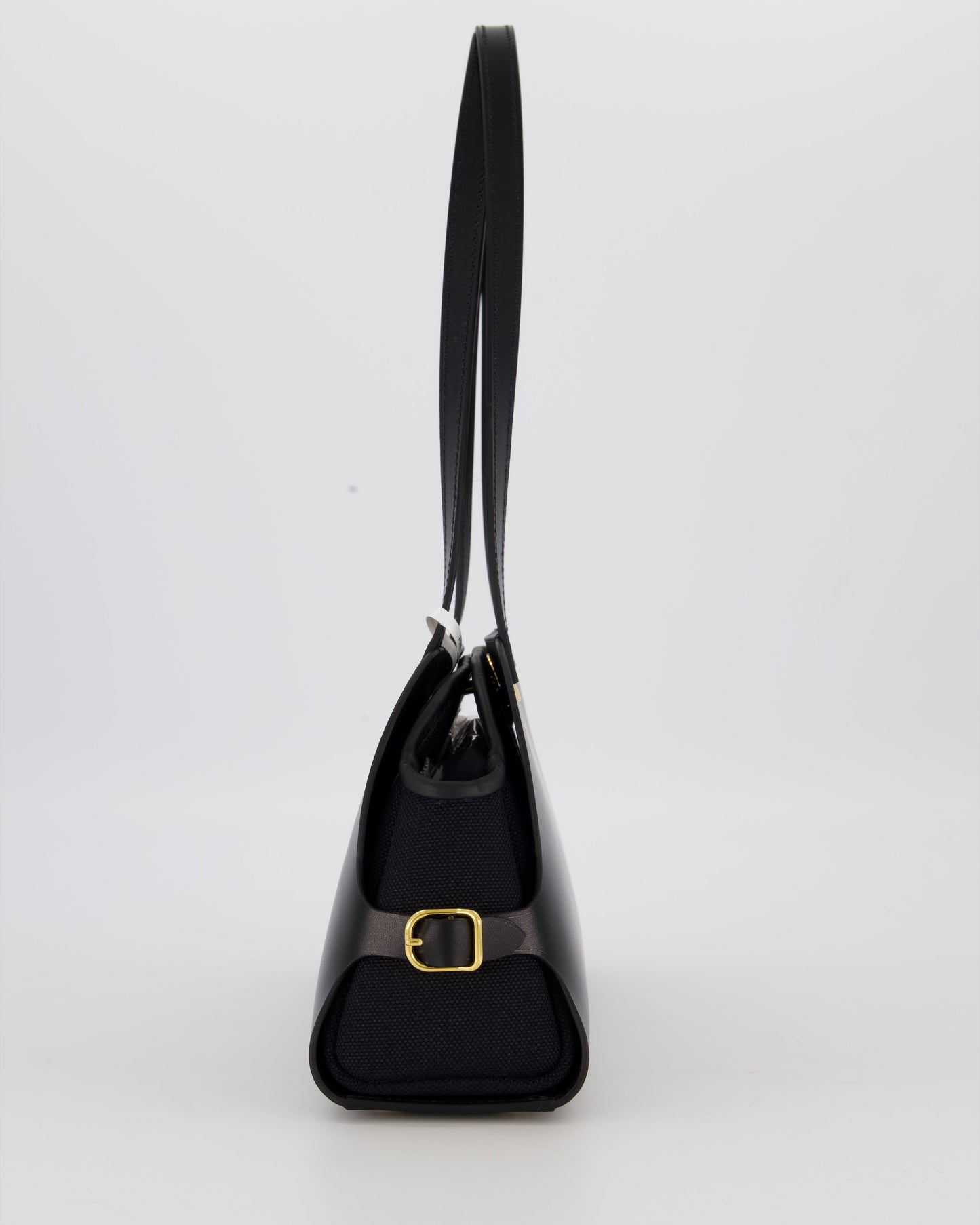 *HOT & RARE* Hermès Tablier Sellier Bag in Noir Hunter Cowhide, Noir Swift Leather and Noir Militaire Canvas with Gold Hardware