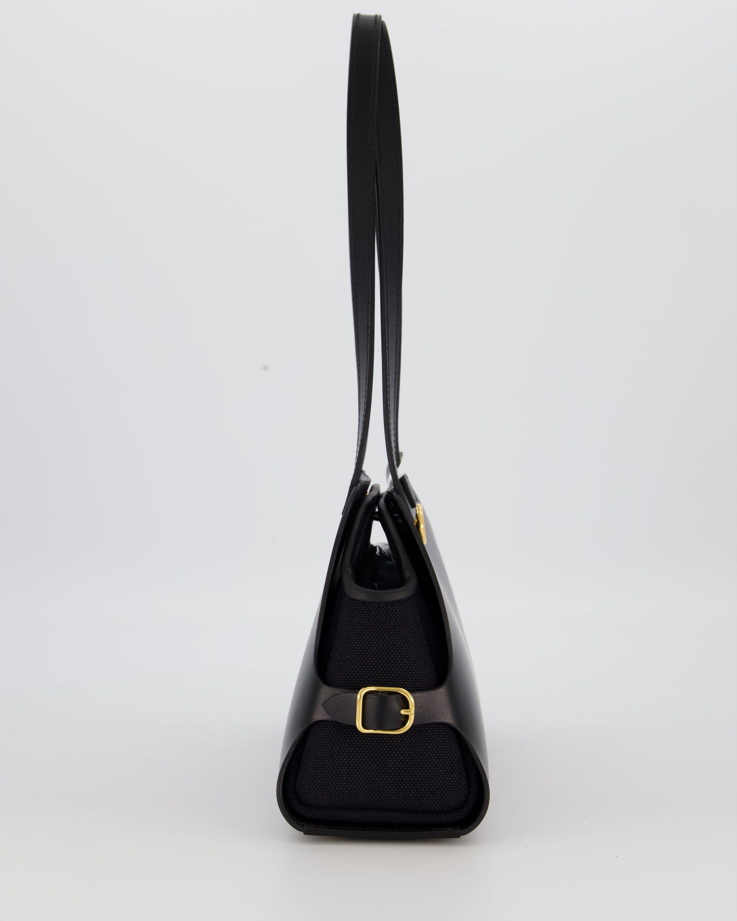 *HOT & RARE* Hermès Tablier Sellier Bag in Noir Hunter Cowhide, Noir Swift Leather and Noir Militaire Canvas with Gold Hardware