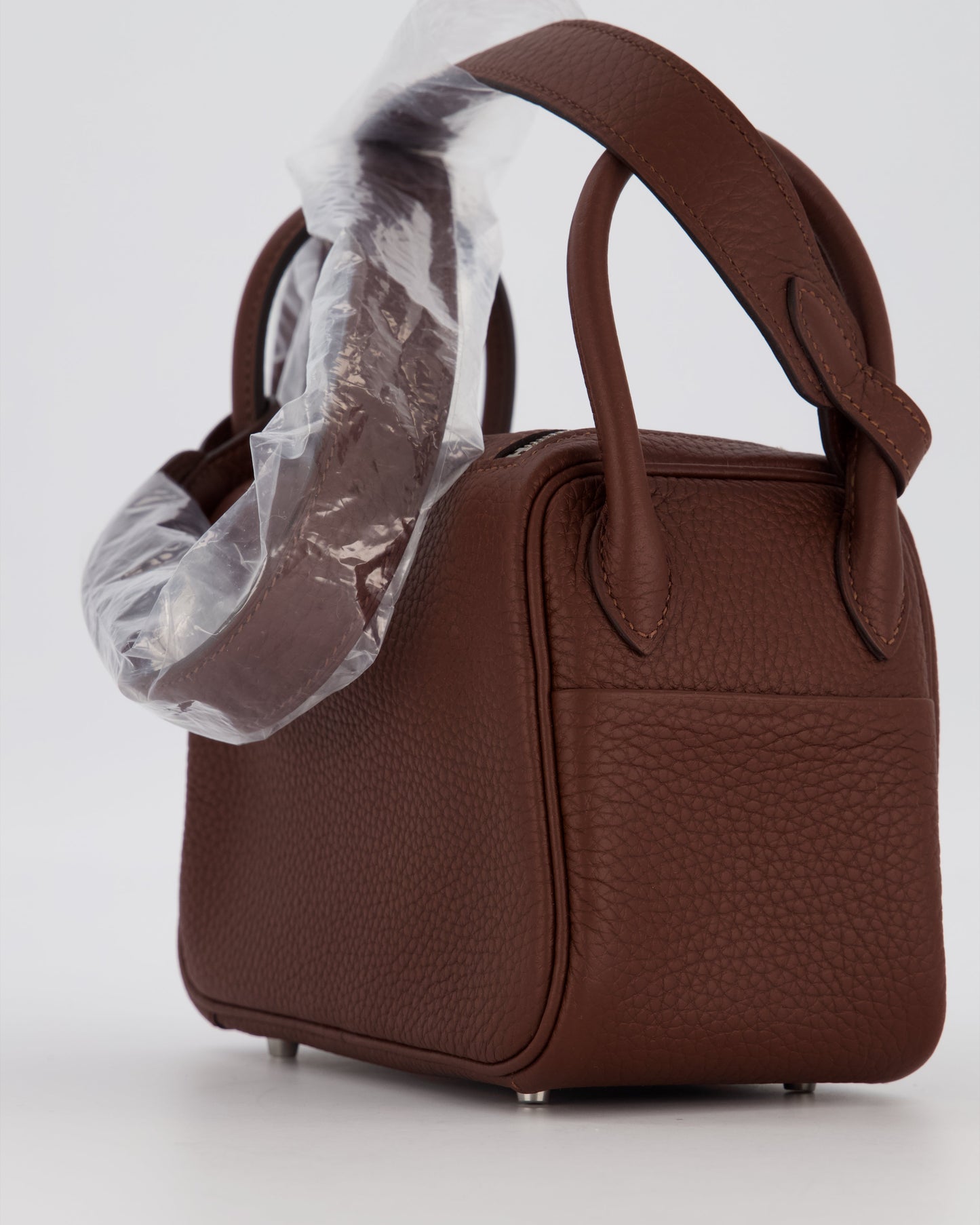 Hermès Mini Lindy Bag in Terre Togo Leather with Palladium Hardware