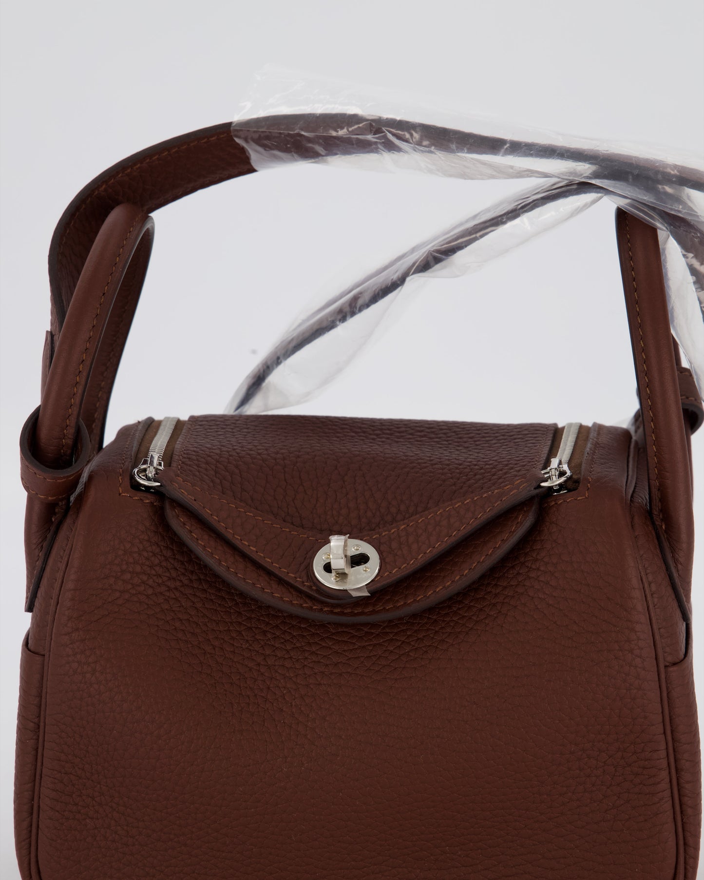 Hermès Mini Lindy Bag in Terre Togo Leather with Palladium Hardware