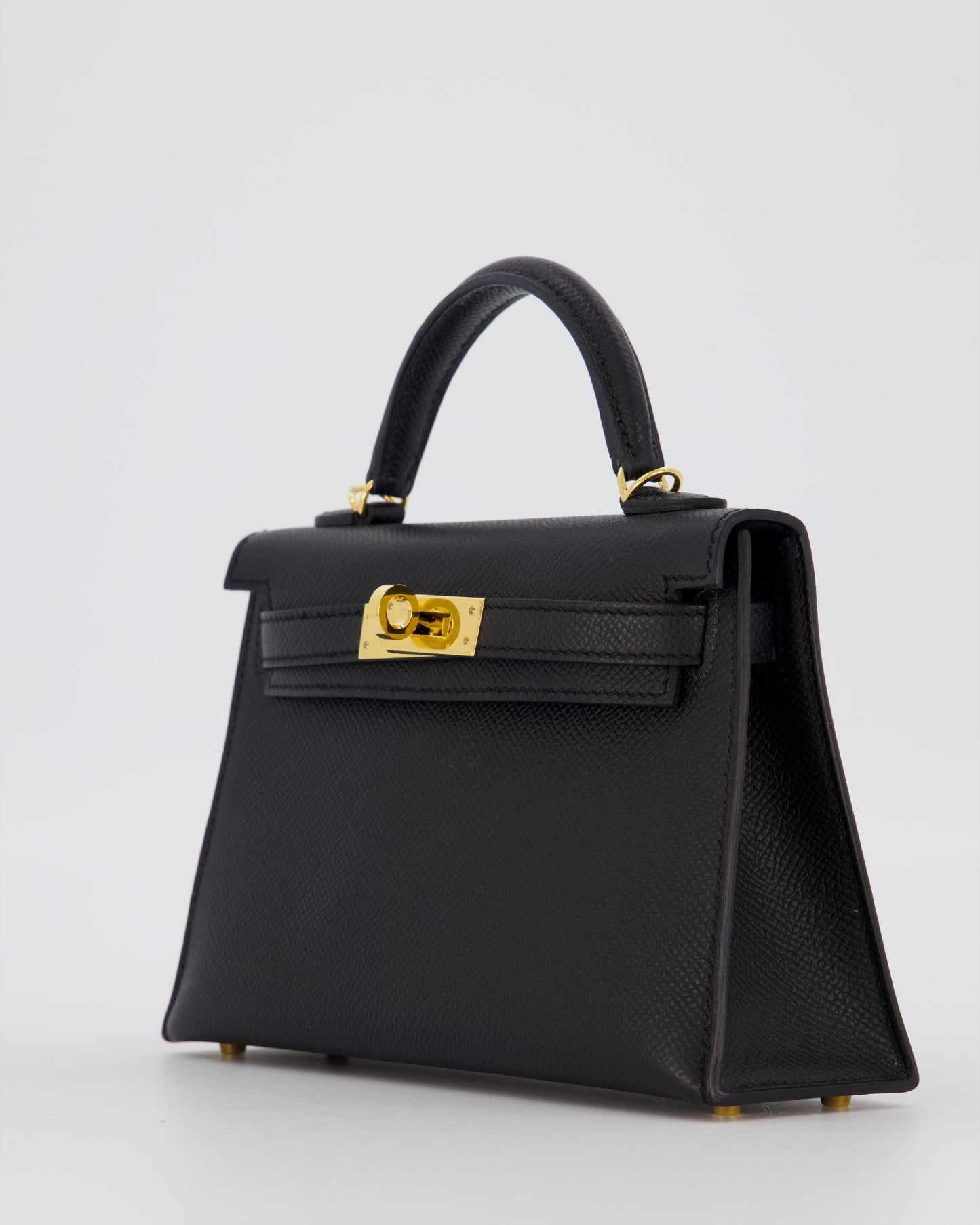 Hermès Mini Kelly II Sellier Bag Black Epsom Leather with Gold Hardware