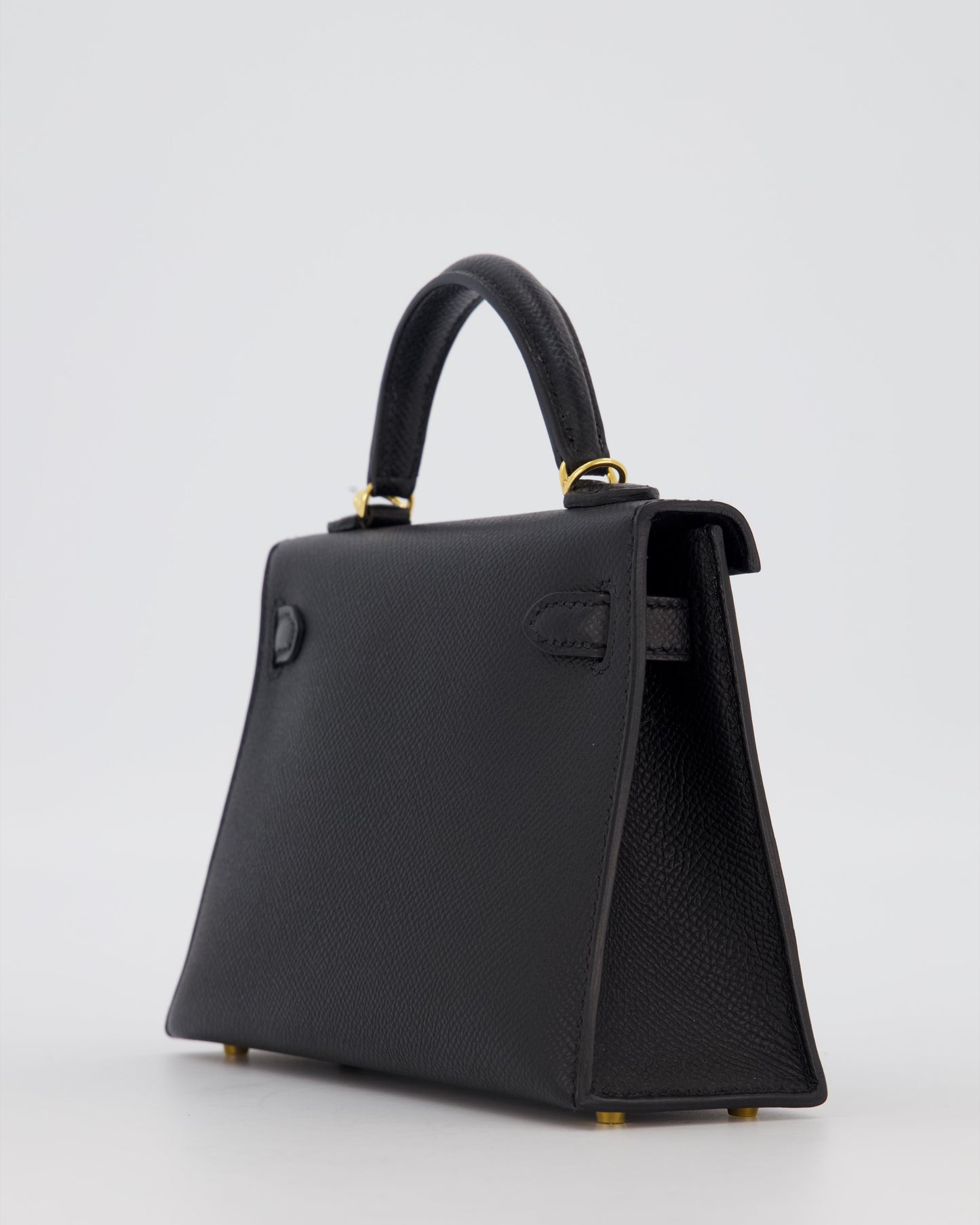Hermès Mini Kelly II Sellier Bag Black Epsom Leather with Gold Hardware