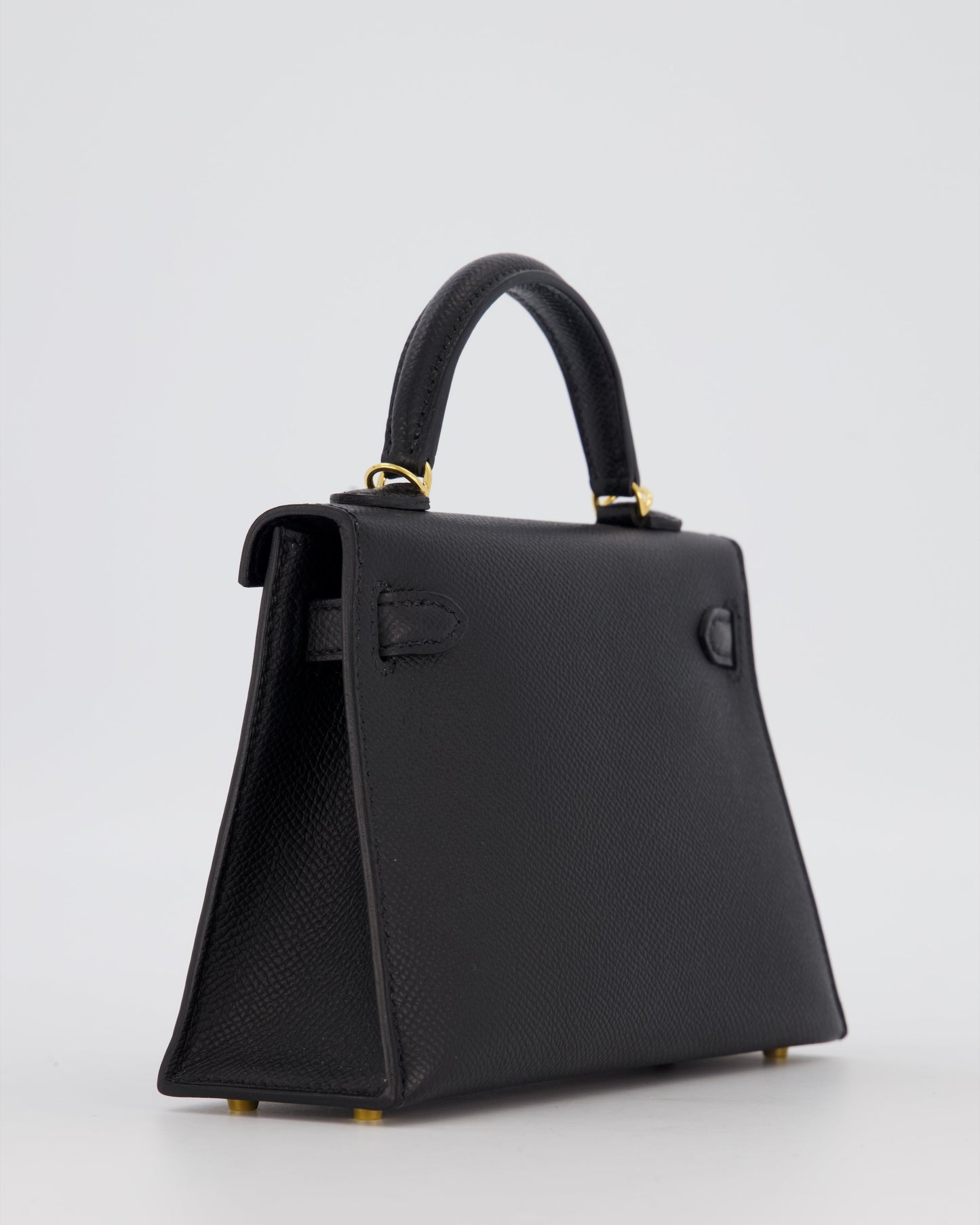 Hermès Mini Kelly II Sellier Bag Black Epsom Leather with Gold Hardware