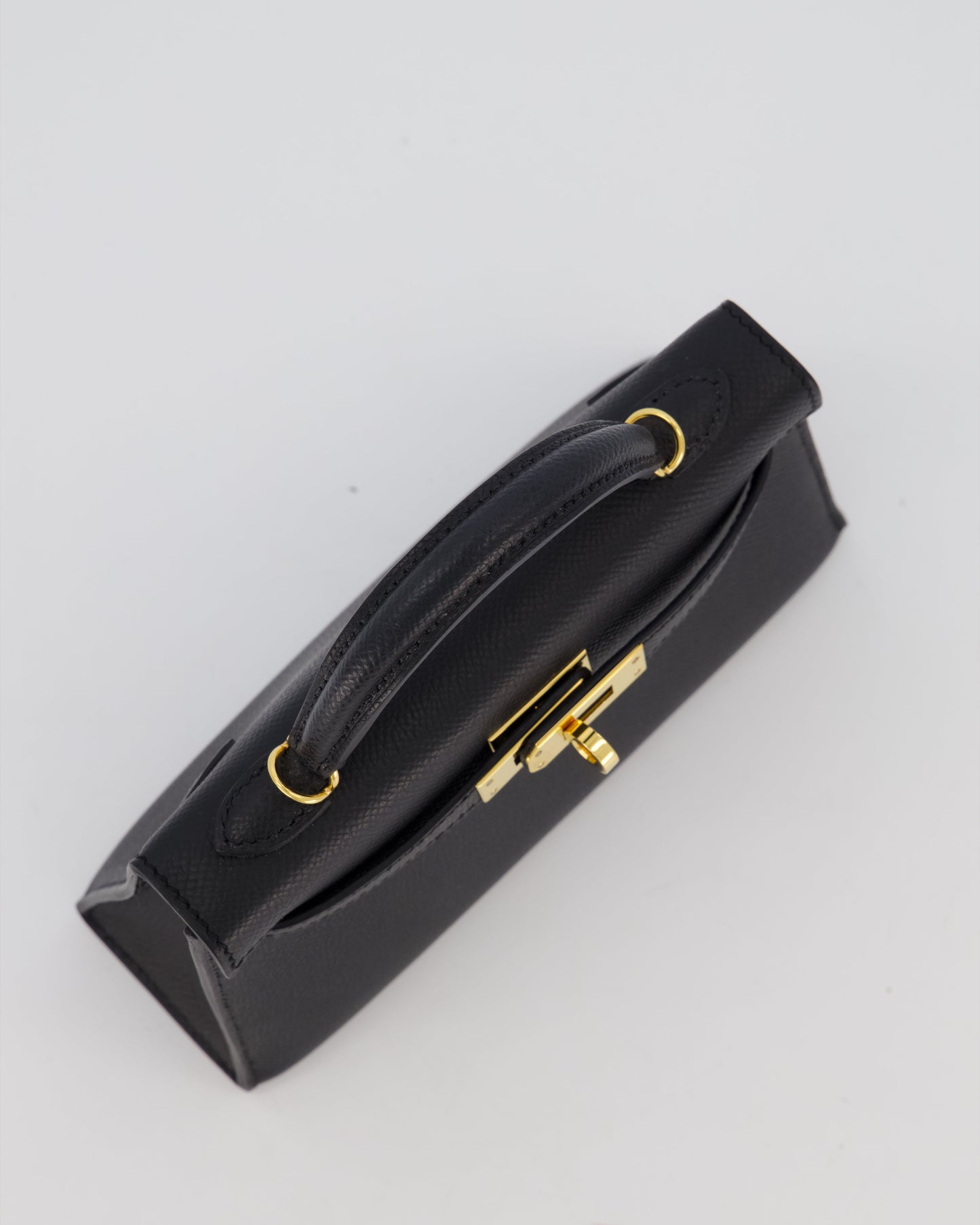 Hermès Mini Kelly II Sellier Bag Black Epsom Leather with Gold Hardware