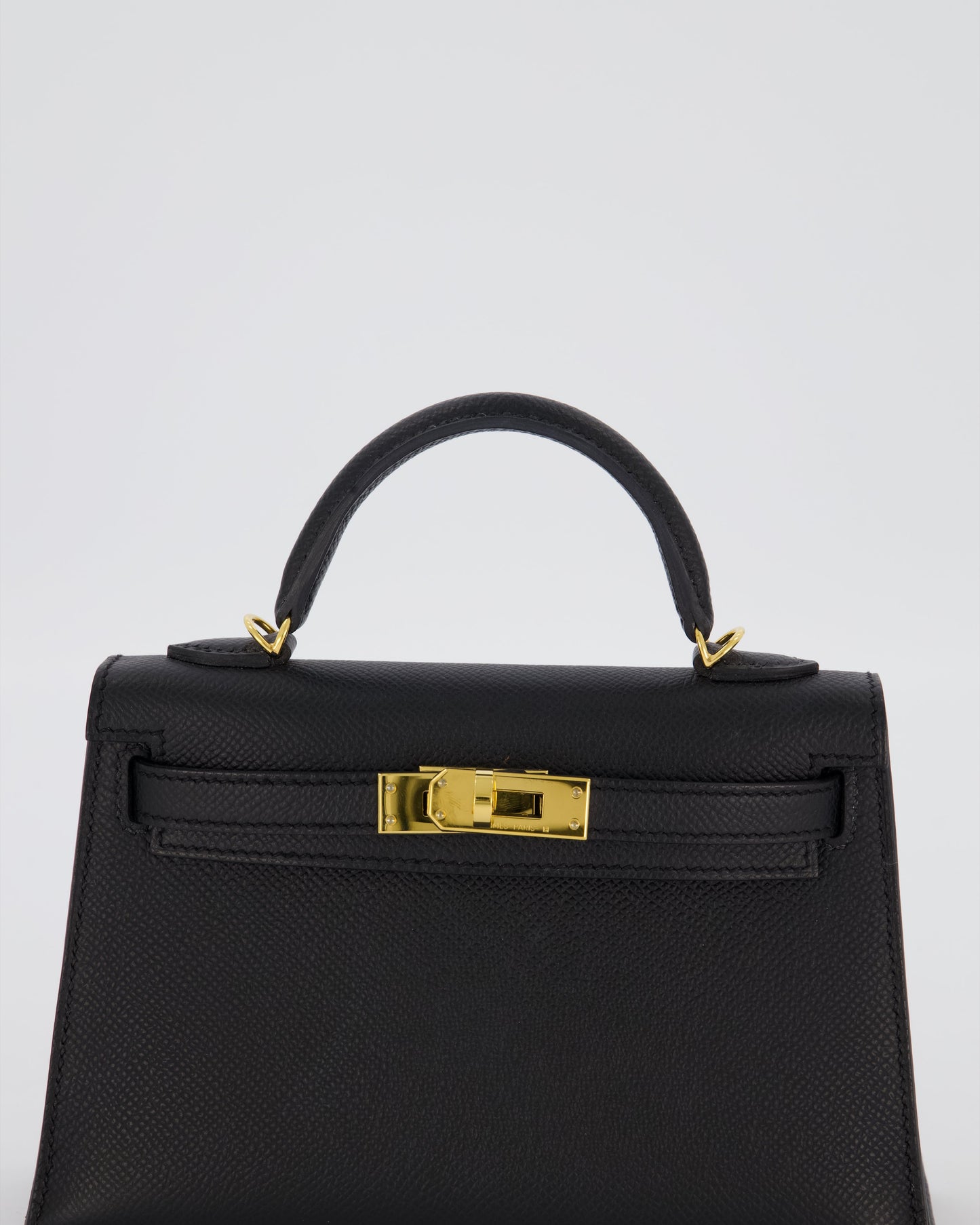 Hermès Mini Kelly II Sellier Bag Black Epsom Leather with Gold Hardware