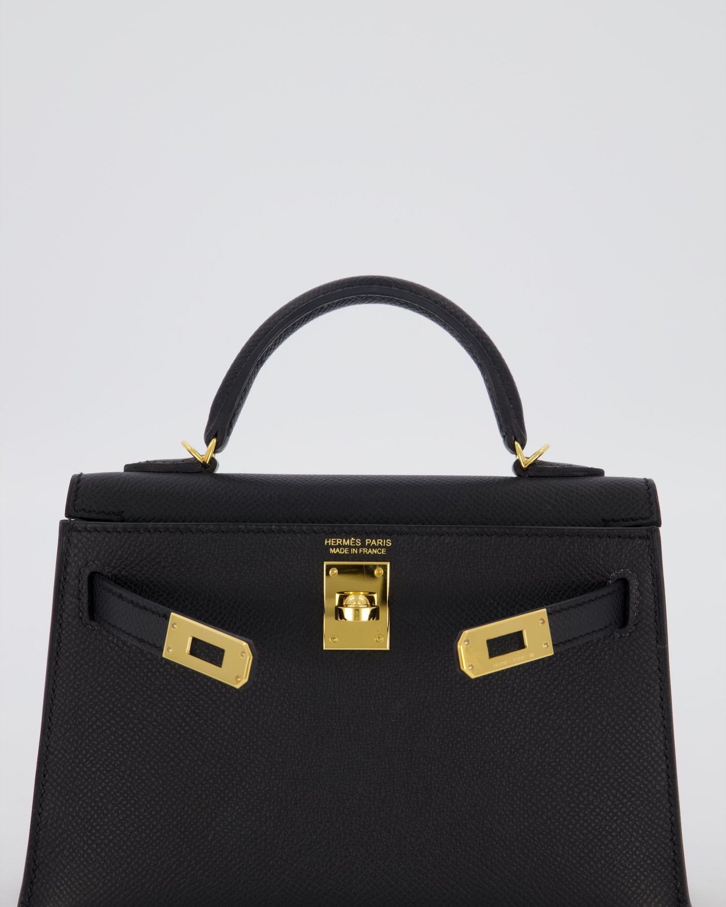 Hermès Mini Kelly II Sellier Bag Black Epsom Leather with Gold Hardware