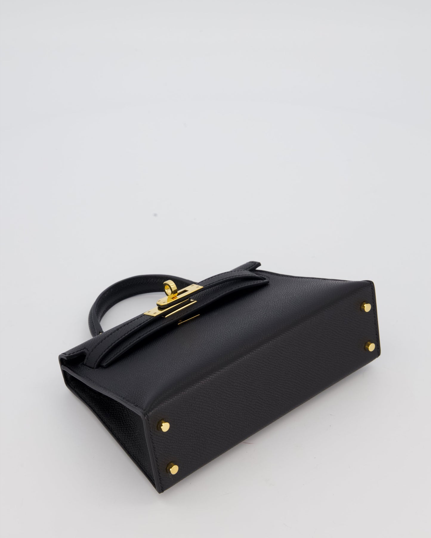 Hermès Mini Kelly II Sellier Bag Black Epsom Leather with Gold Hardware