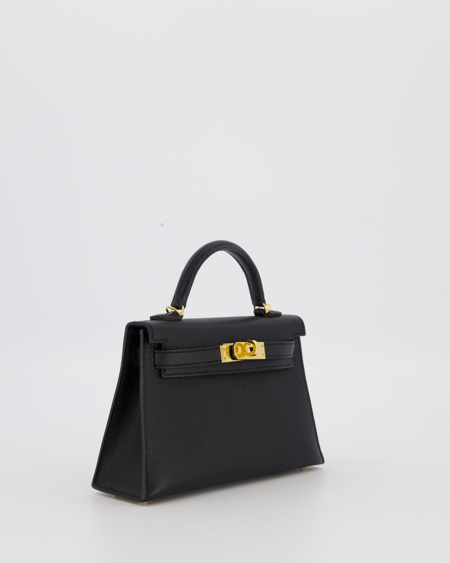 Hermès Mini Kelly II Sellier Bag Black Epsom Leather with Gold Hardware