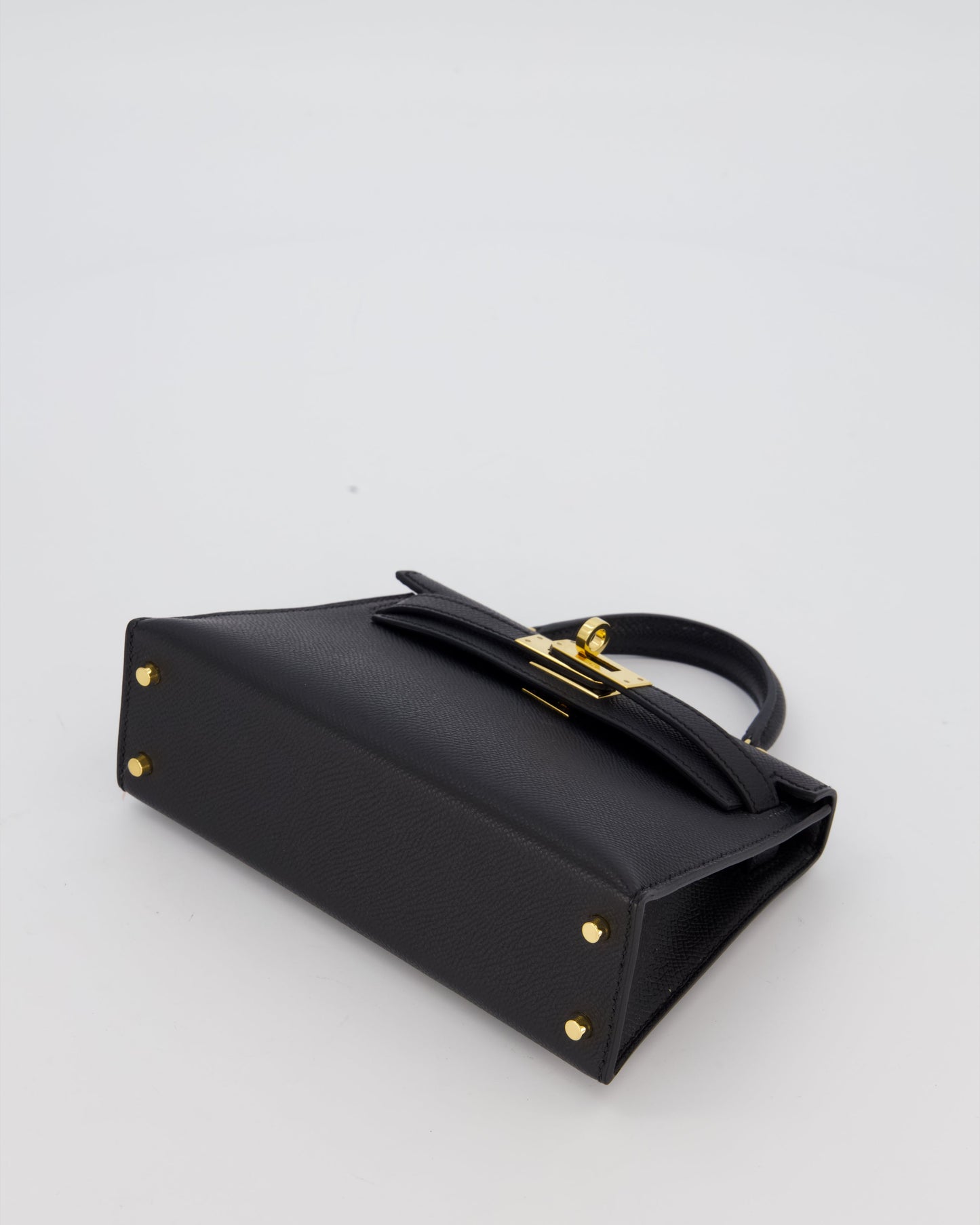 Hermès Mini Kelly II Sellier Bag Black Epsom Leather with Gold Hardware