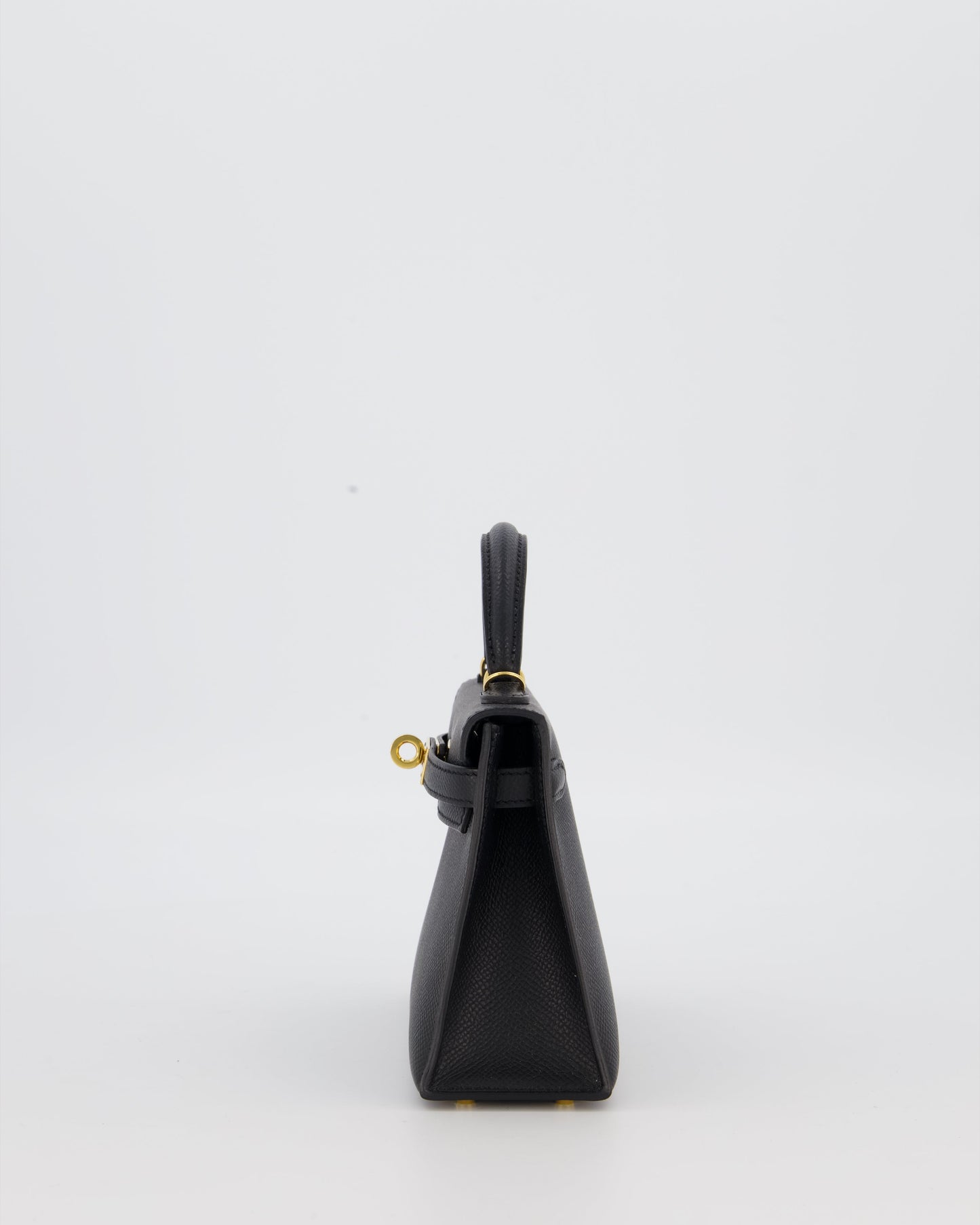 Hermès Mini Kelly II Sellier Bag Black Epsom Leather with Gold Hardware