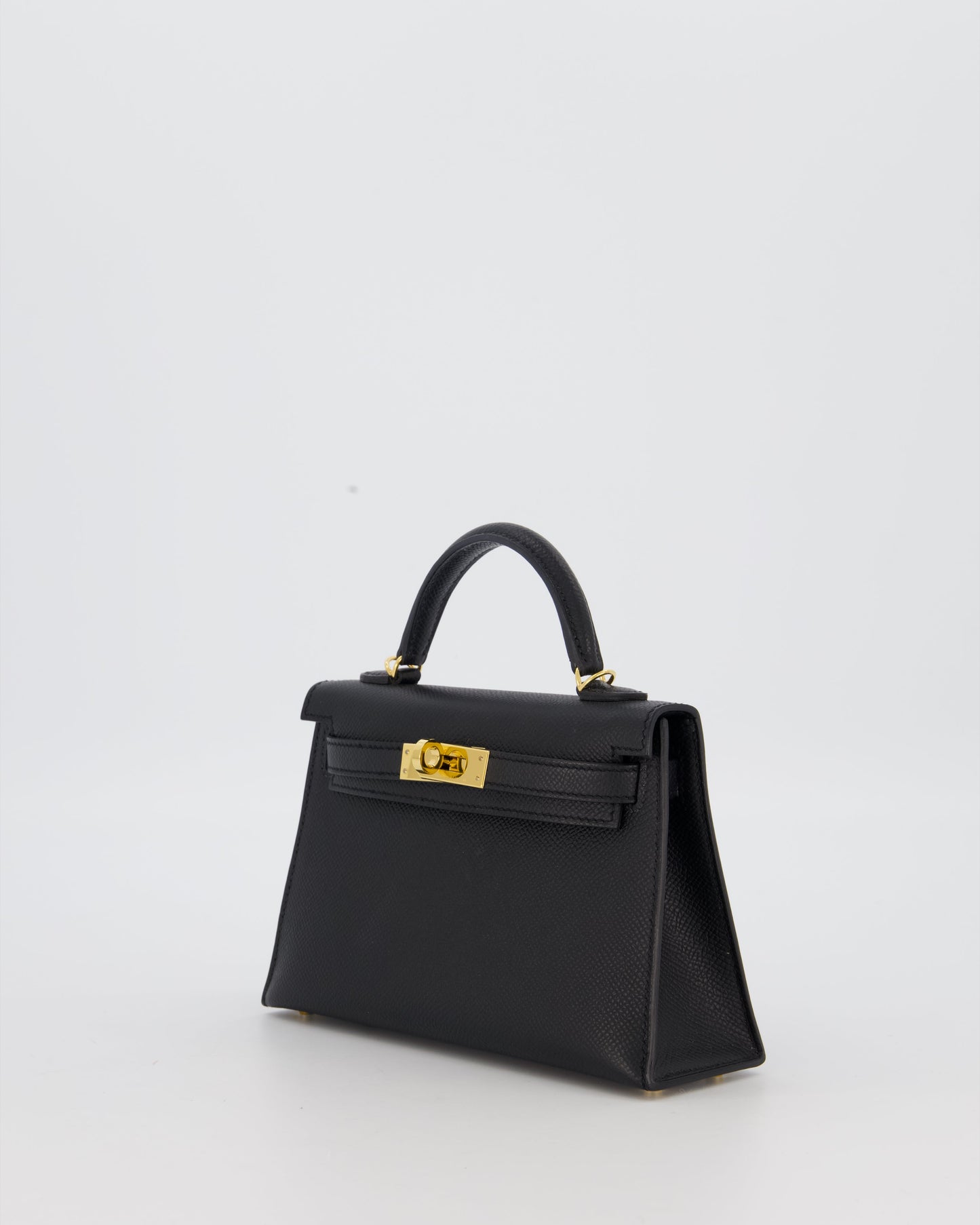 Hermès Mini Kelly II Sellier Bag Black Epsom Leather with Gold Hardware