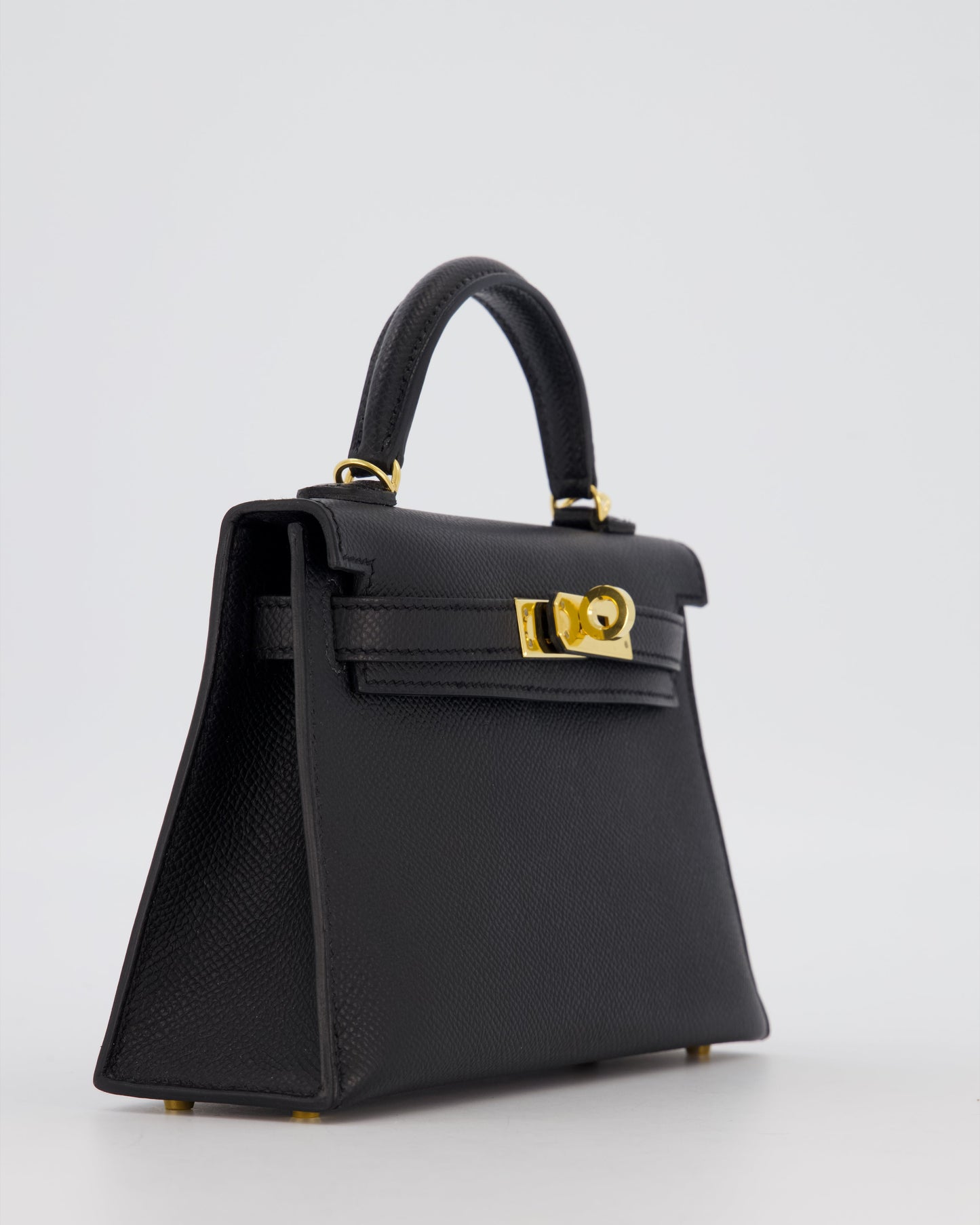 Hermès Mini Kelly II Sellier Bag Black Epsom Leather with Gold Hardware