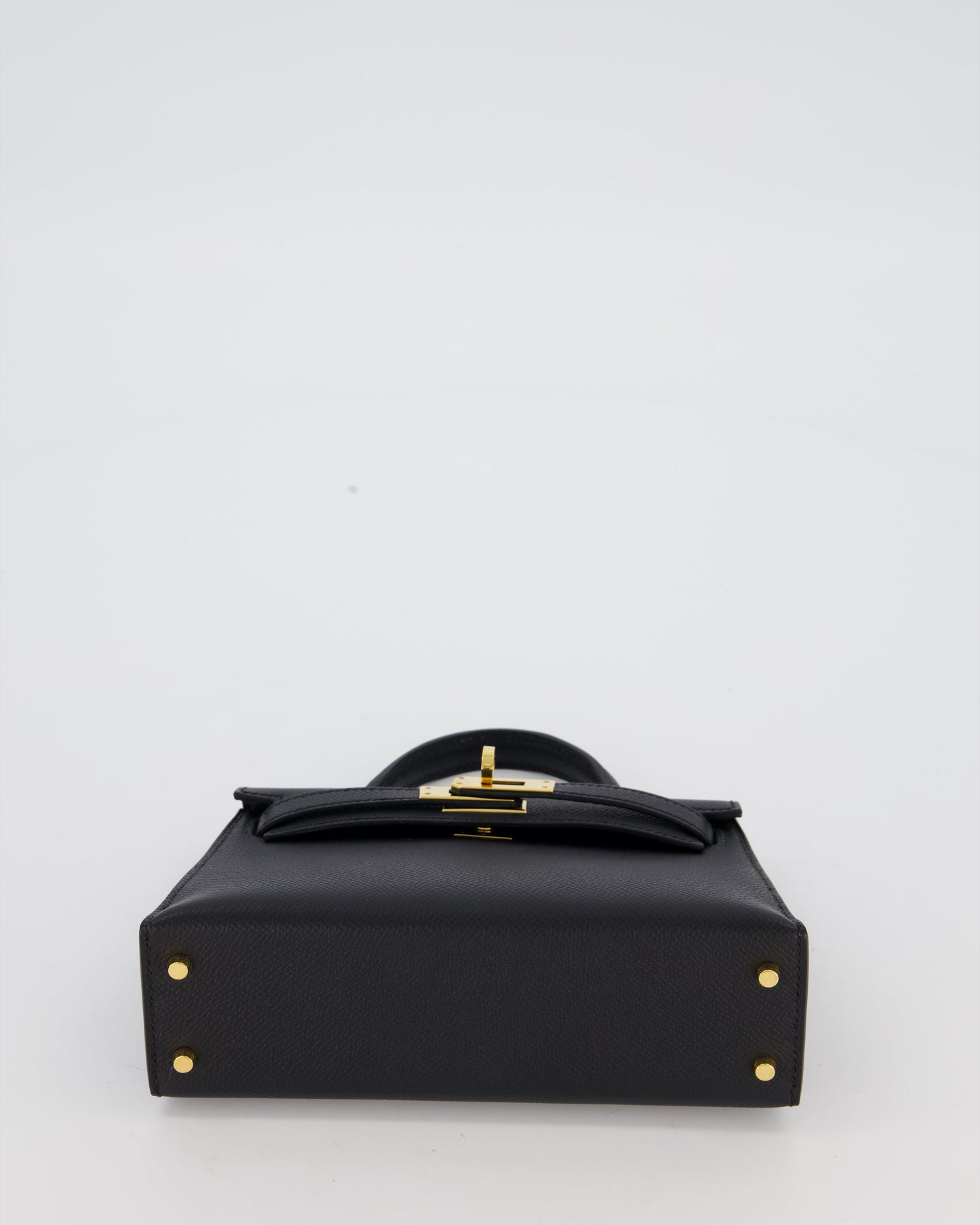Hermès Mini Kelly II Sellier Bag Black Epsom Leather with Gold Hardware