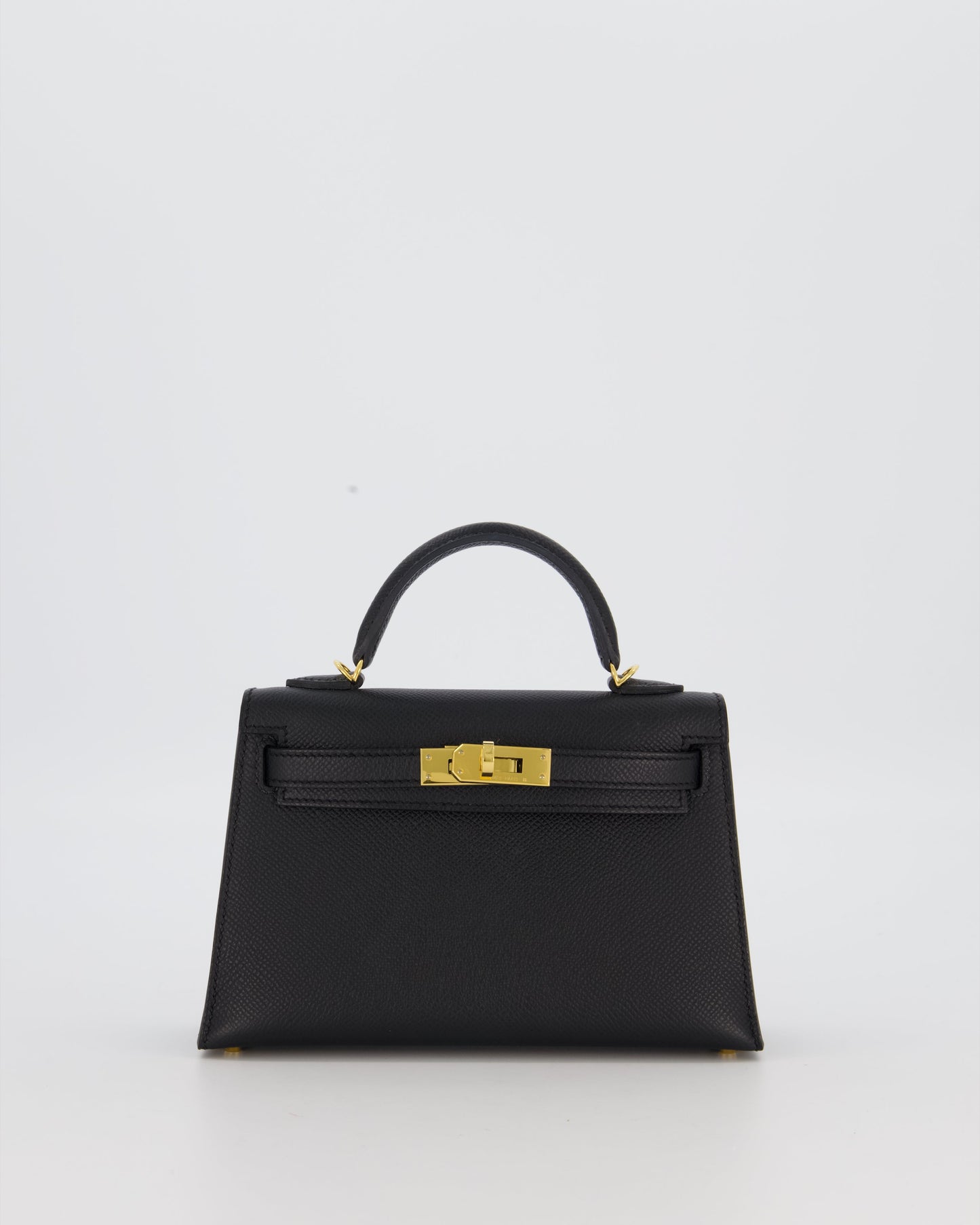 Hermès Mini Kelly II Sellier Bag Black Epsom Leather with Gold Hardware