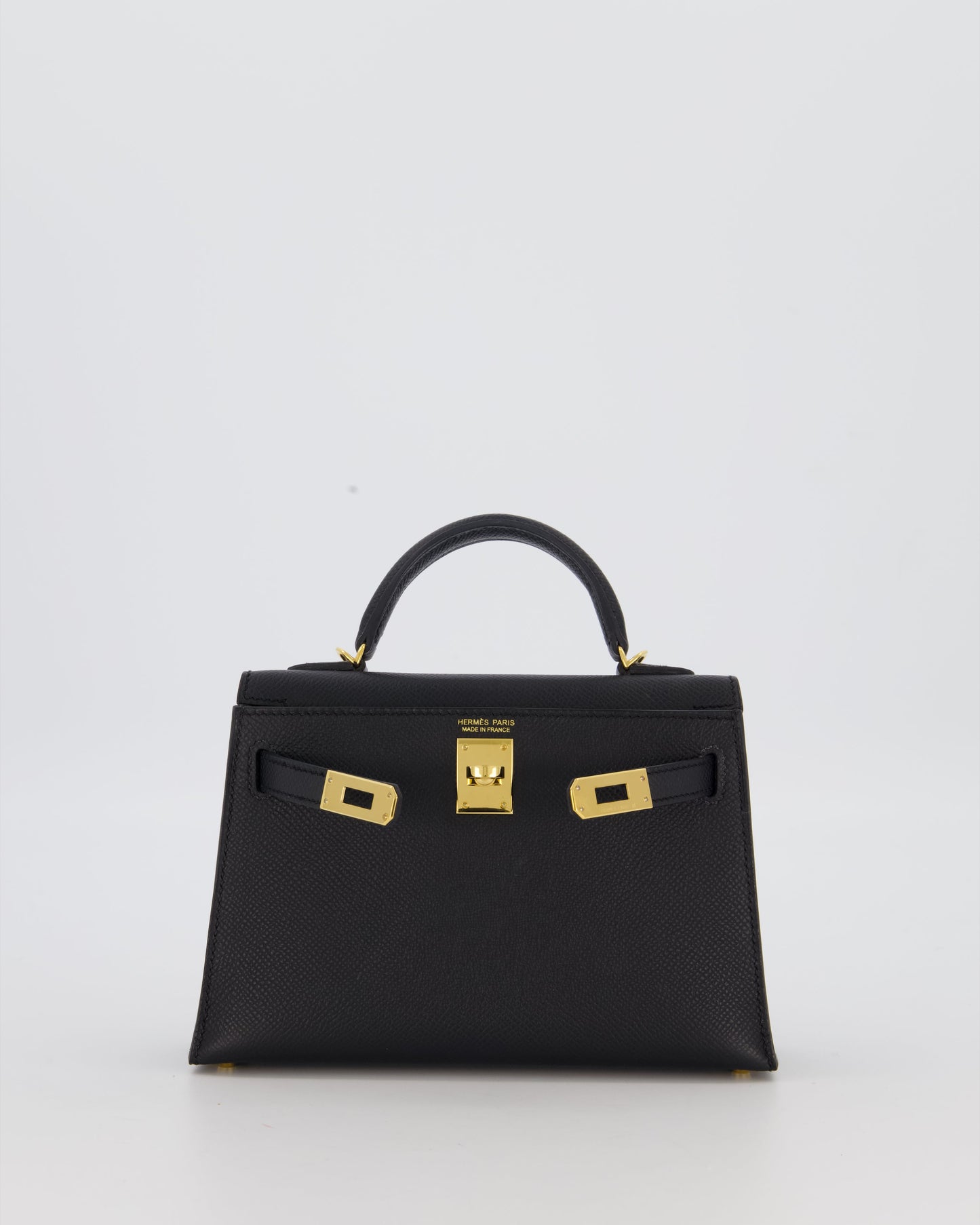 Hermès Mini Kelly II Sellier Bag Black Epsom Leather with Gold Hardware