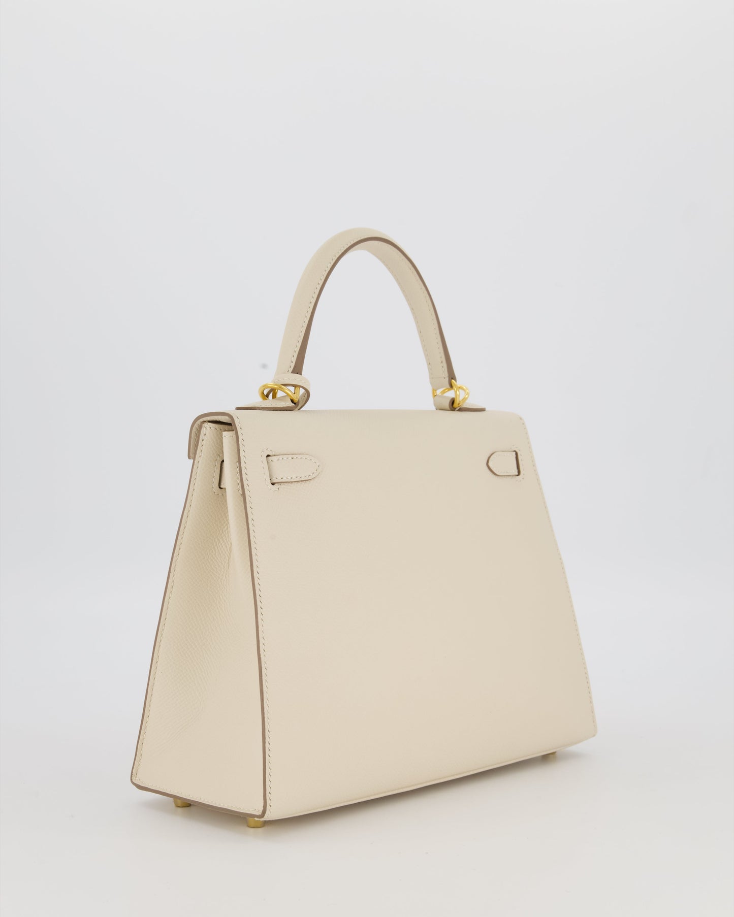 Hermès Kelly 25 Sellier Bag in Craie Epsom Leather and Gold Hardware
