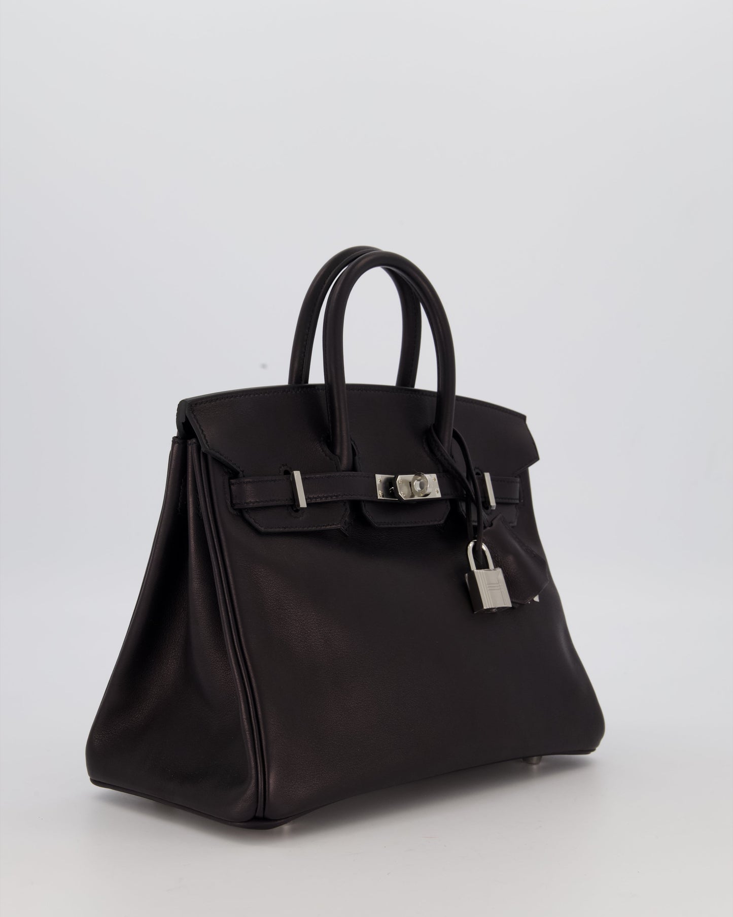 Hermès Birkin 25 Retourne Bag in Noir Volupto Leather with Palladium Hardware