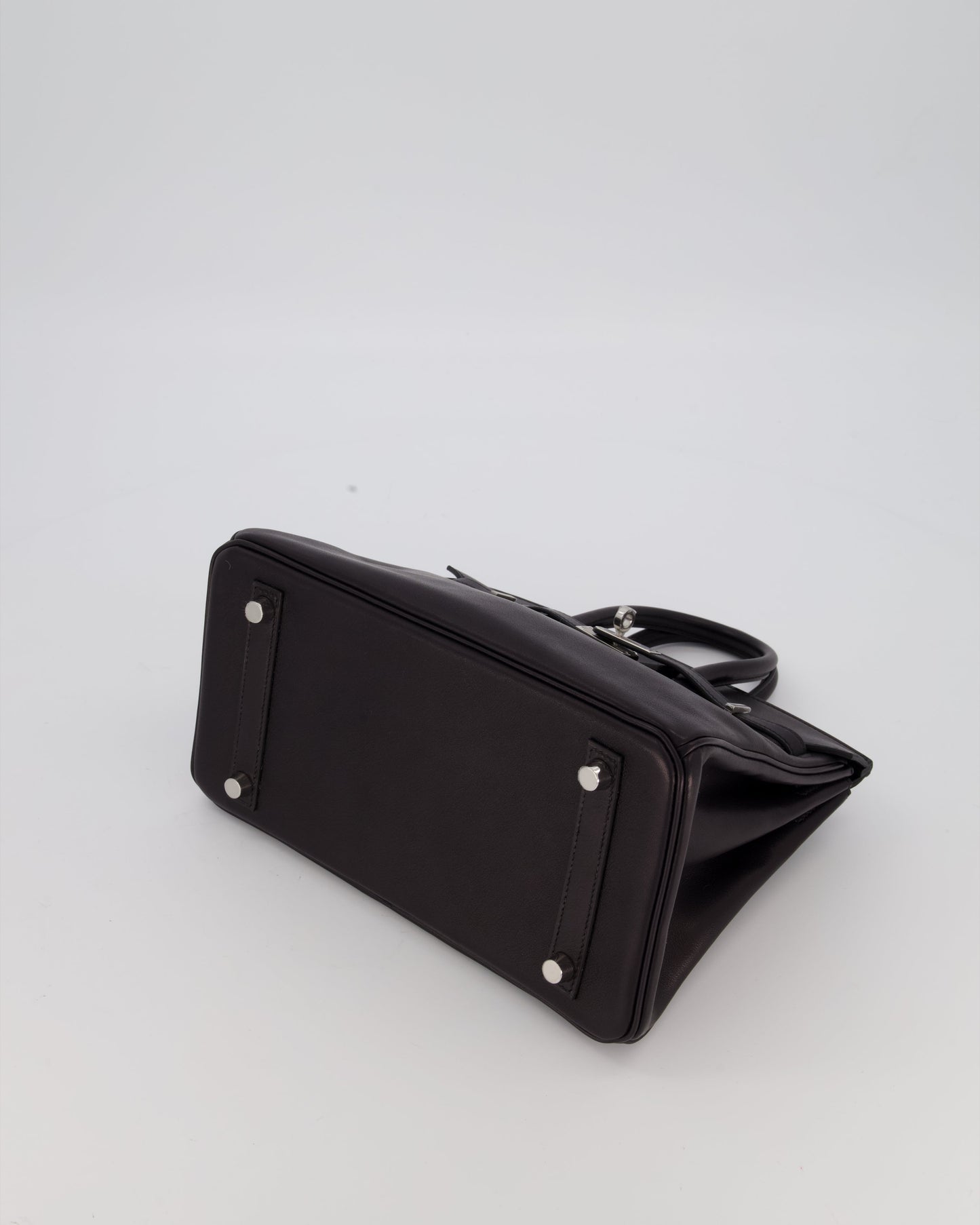 Hermès Birkin 25 Retourne Bag in Noir Volupto Leather with Palladium Hardware