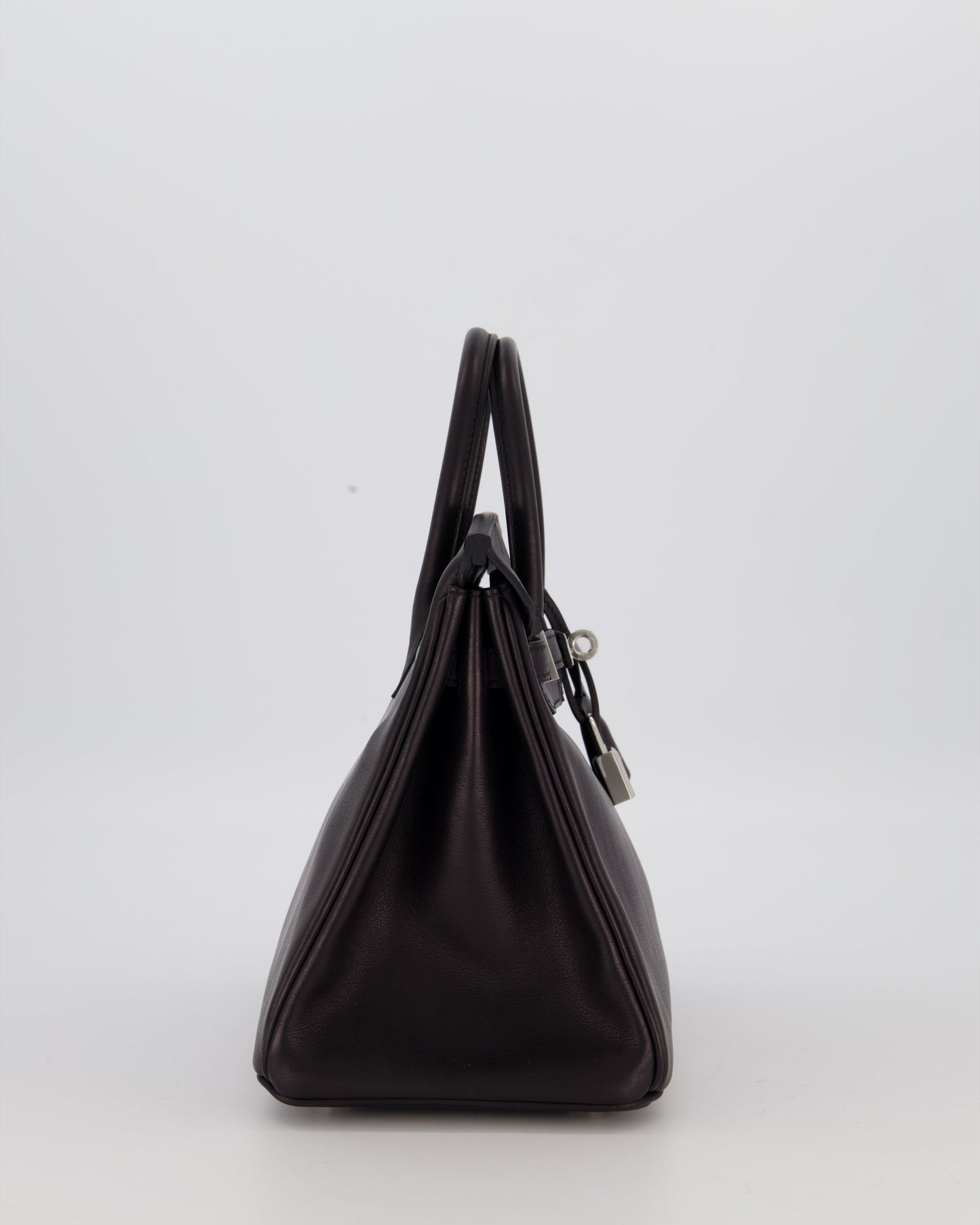 Hermès Birkin 25 Retourne Bag in Noir Volupto Leather with Palladium Hardware
