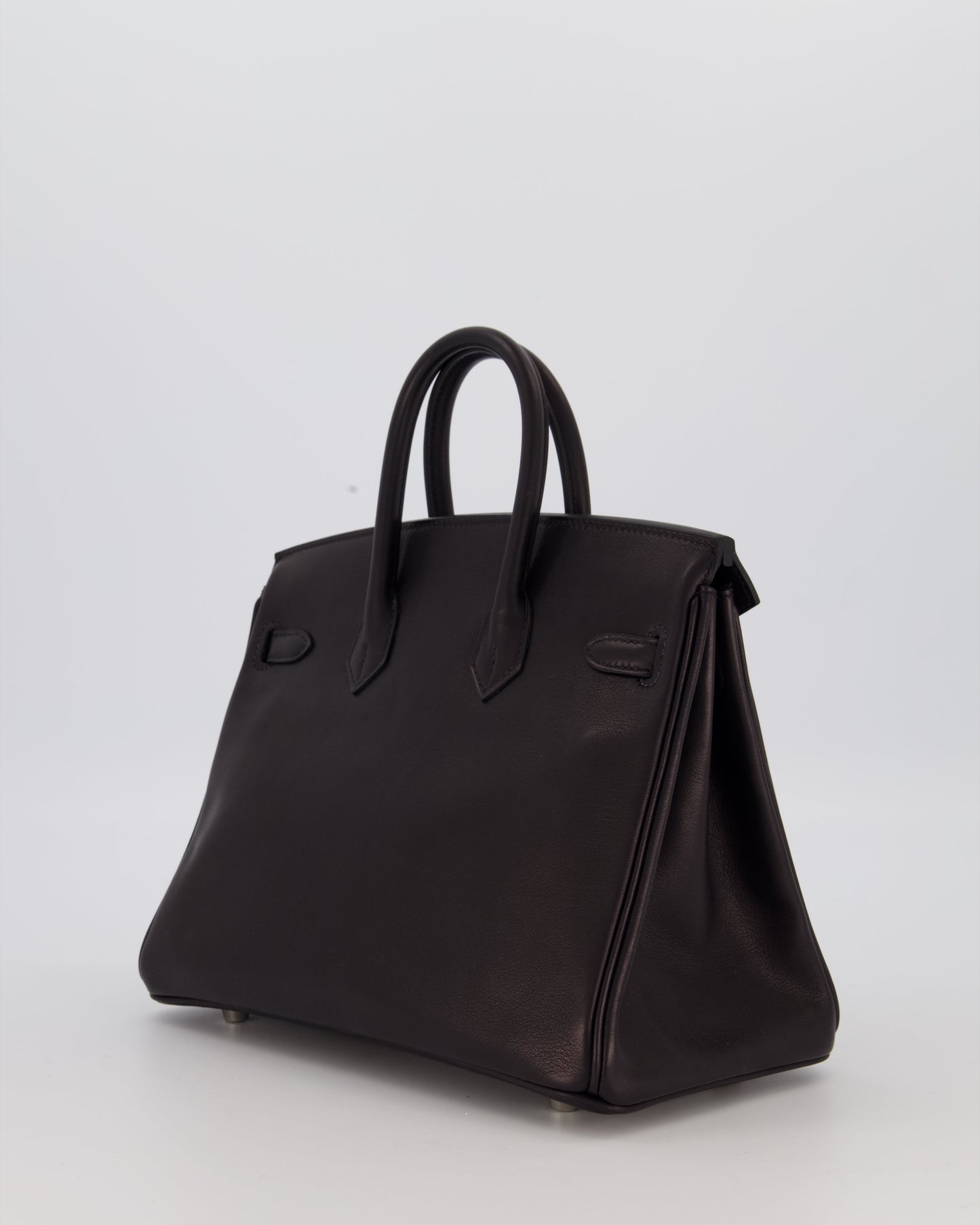 Hermès Birkin 25 Retourne Bag in Noir Volupto Leather with Palladium Hardware