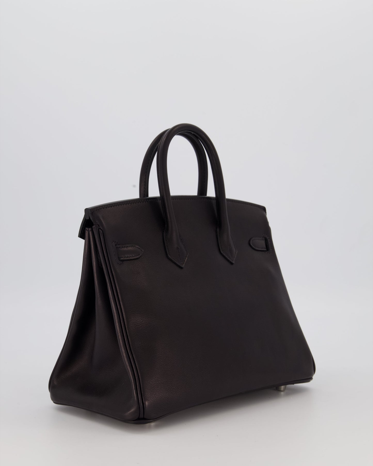 Hermès Birkin 25 Retourne Bag in Noir Volupto Leather with Palladium Hardware