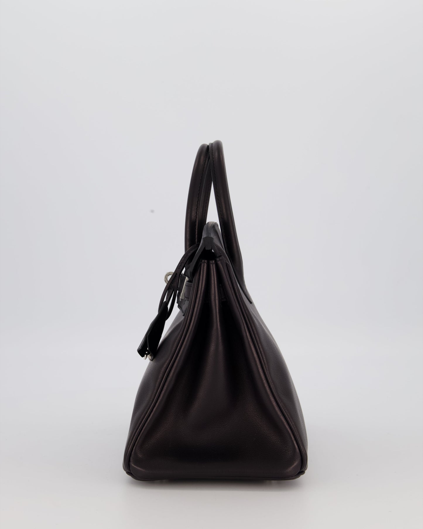 Hermès Birkin 25 Retourne Bag in Noir Volupto Leather with Palladium Hardware