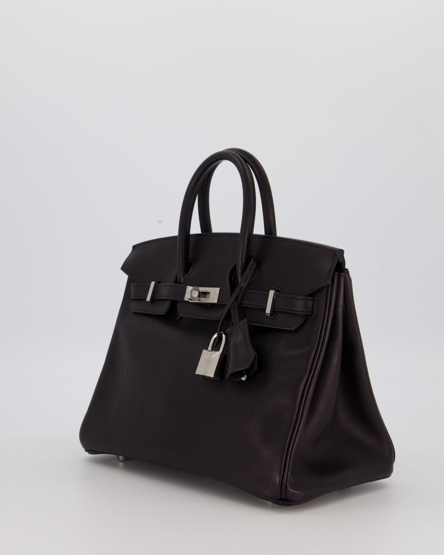 Hermès Birkin 25 Retourne Bag in Noir Volupto Leather with Palladium Hardware