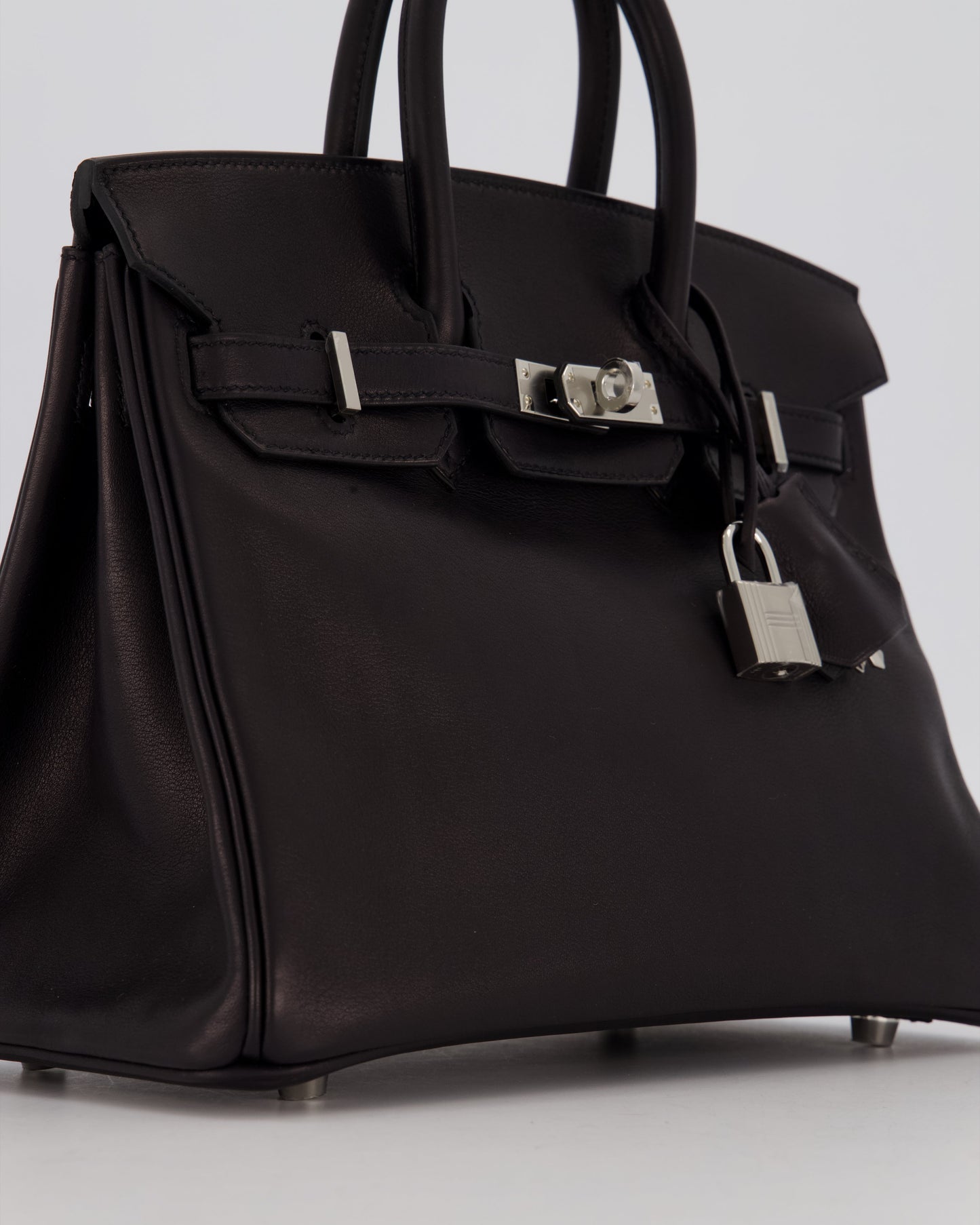 Hermès Birkin 25 Retourne Bag in Noir Volupto Leather with Palladium Hardware