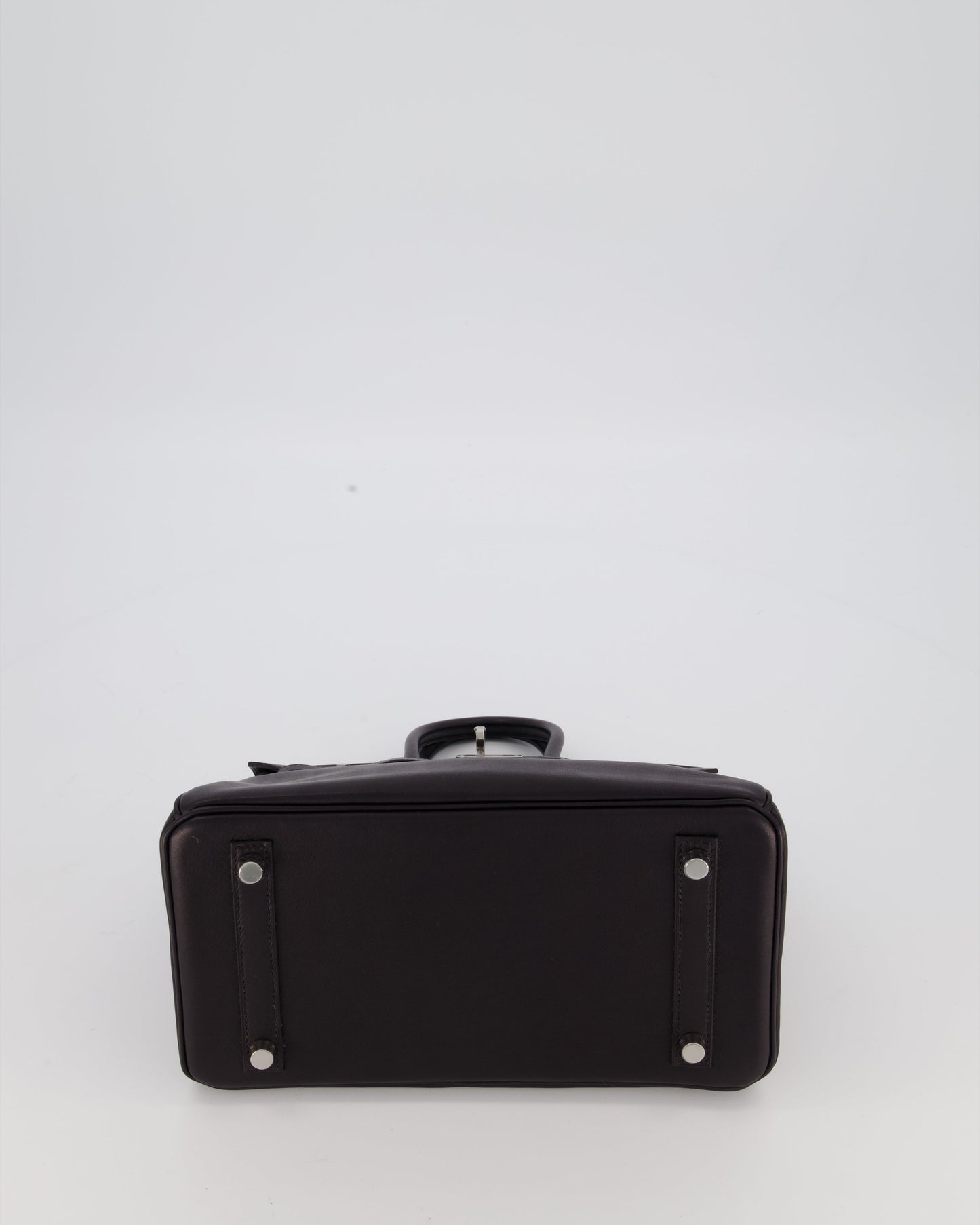 Hermès Birkin 25 Retourne Bag in Noir Volupto Leather with Palladium Hardware