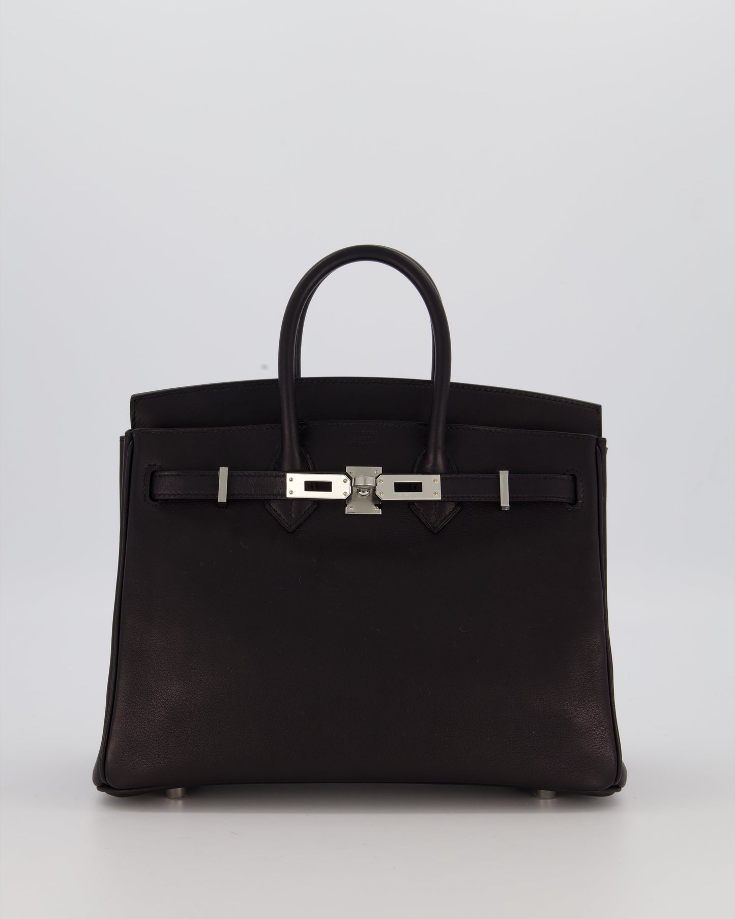 Hermès Birkin 25 Retourne Bag in Noir Volupto Leather with Palladium Hardware