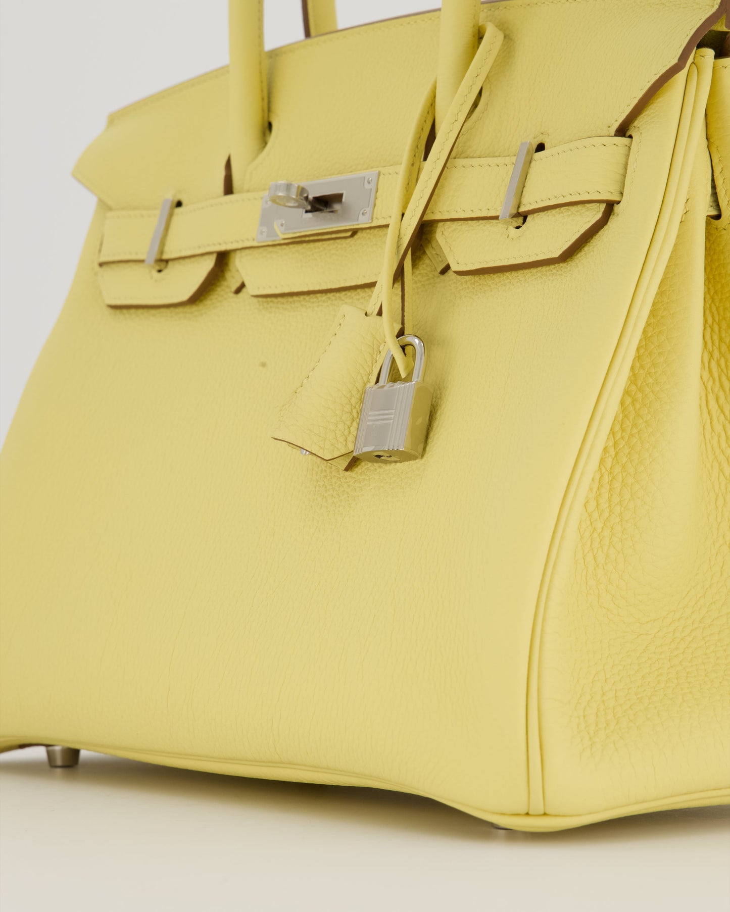 Hermès Birkin 30 Retourne Bag in Jaune Poussin Togo Leather with Palladium Hardware