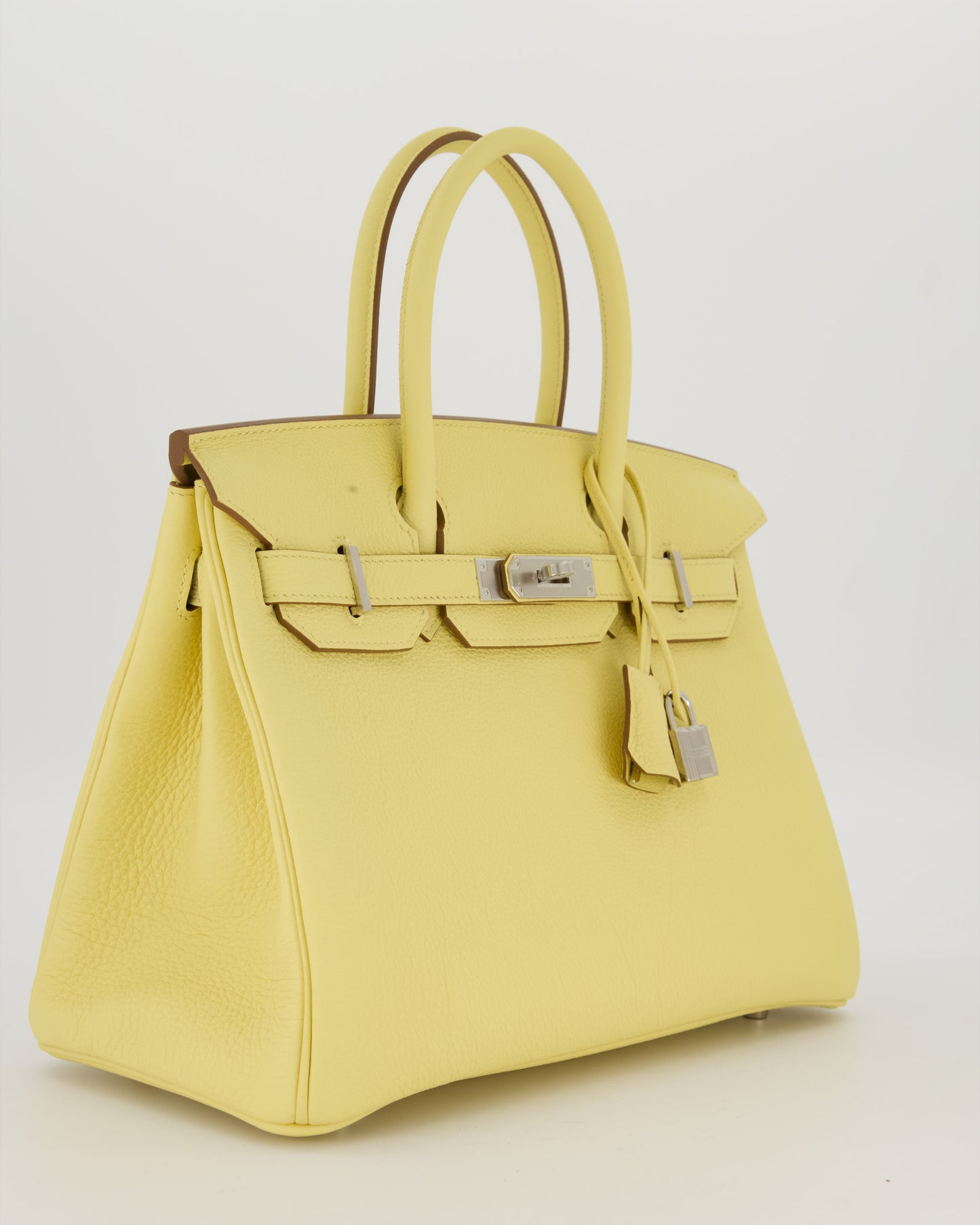 Hermès Birkin 30 Retourne Bag in Jaune Poussin Togo Leather with Palladium Hardware