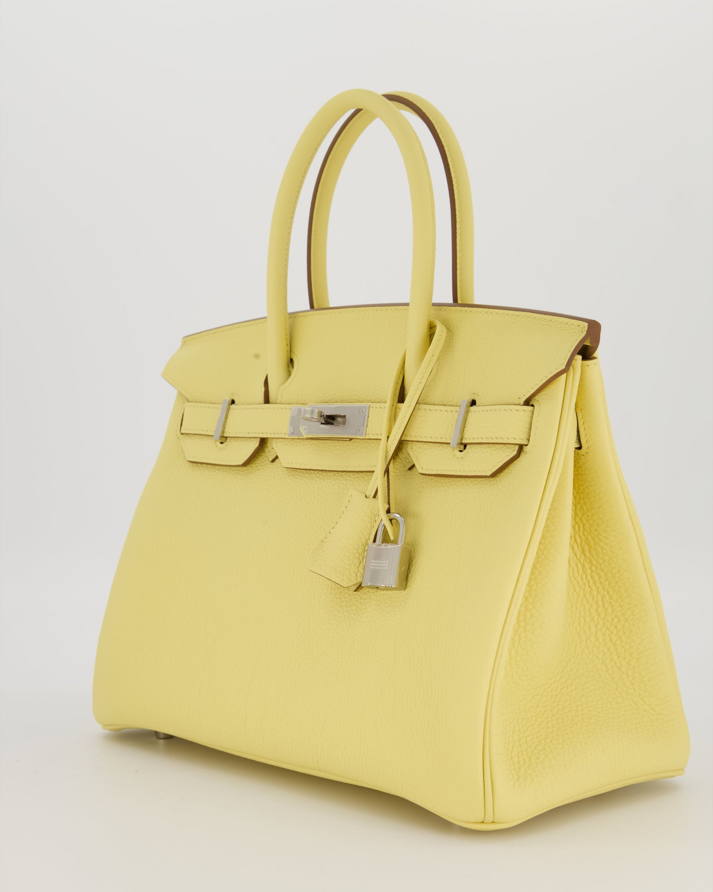 Hermès Birkin 30 Retourne Bag in Jaune Poussin Togo Leather with Palladium Hardware