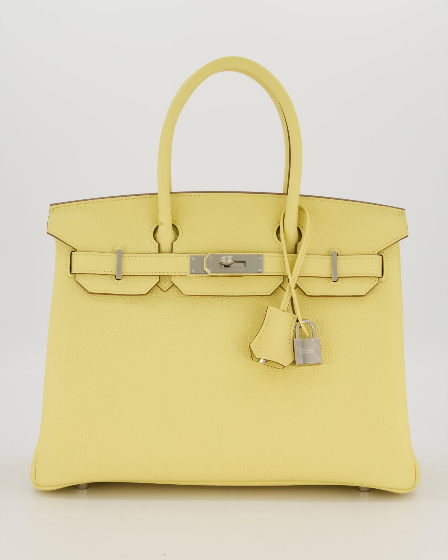Hermès Birkin 30 Retourne Bag in Jaune Poussin Togo Leather with Palladium Hardware