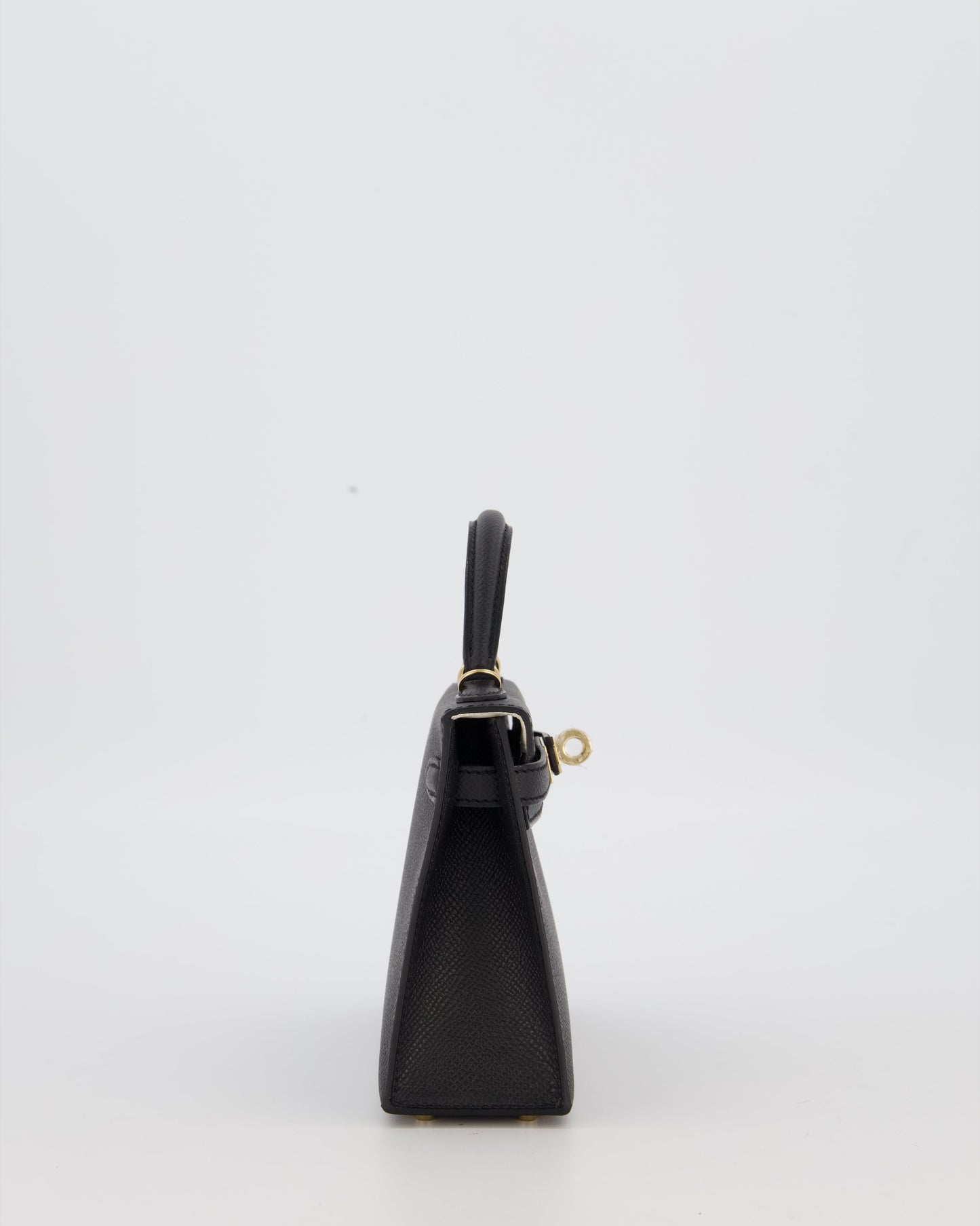 *SUPER RARE* Hermès HSS Mini Kelly II 20 Verso Bag in Noir Epsom Leather with Permabrass Hardware and Nata Interior