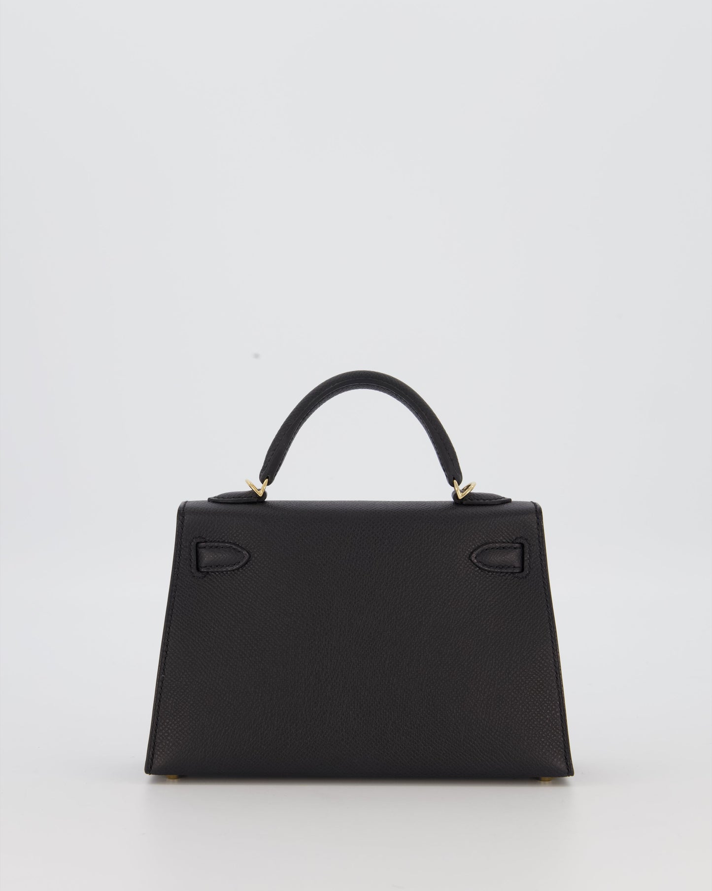 *SUPER RARE* Hermès HSS Mini Kelly II 20 Verso Bag in Noir Epsom Leather with Permabrass Hardware and Nata Interior