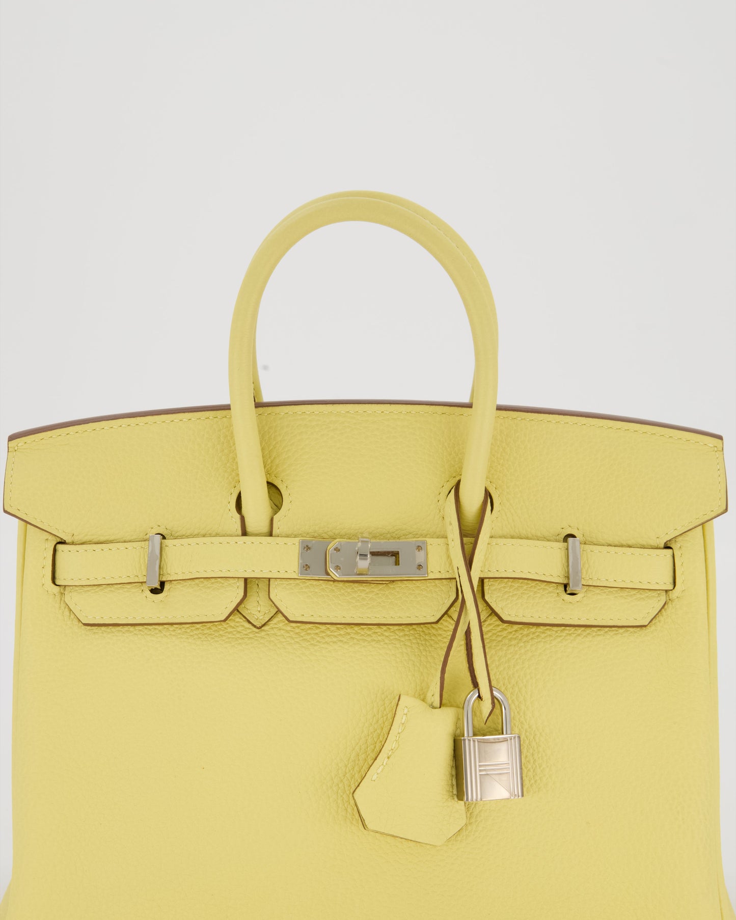 Hermès Birkin 25 Retourne Bag in Jaune Poussin Togo Leather with Palladium Hardware