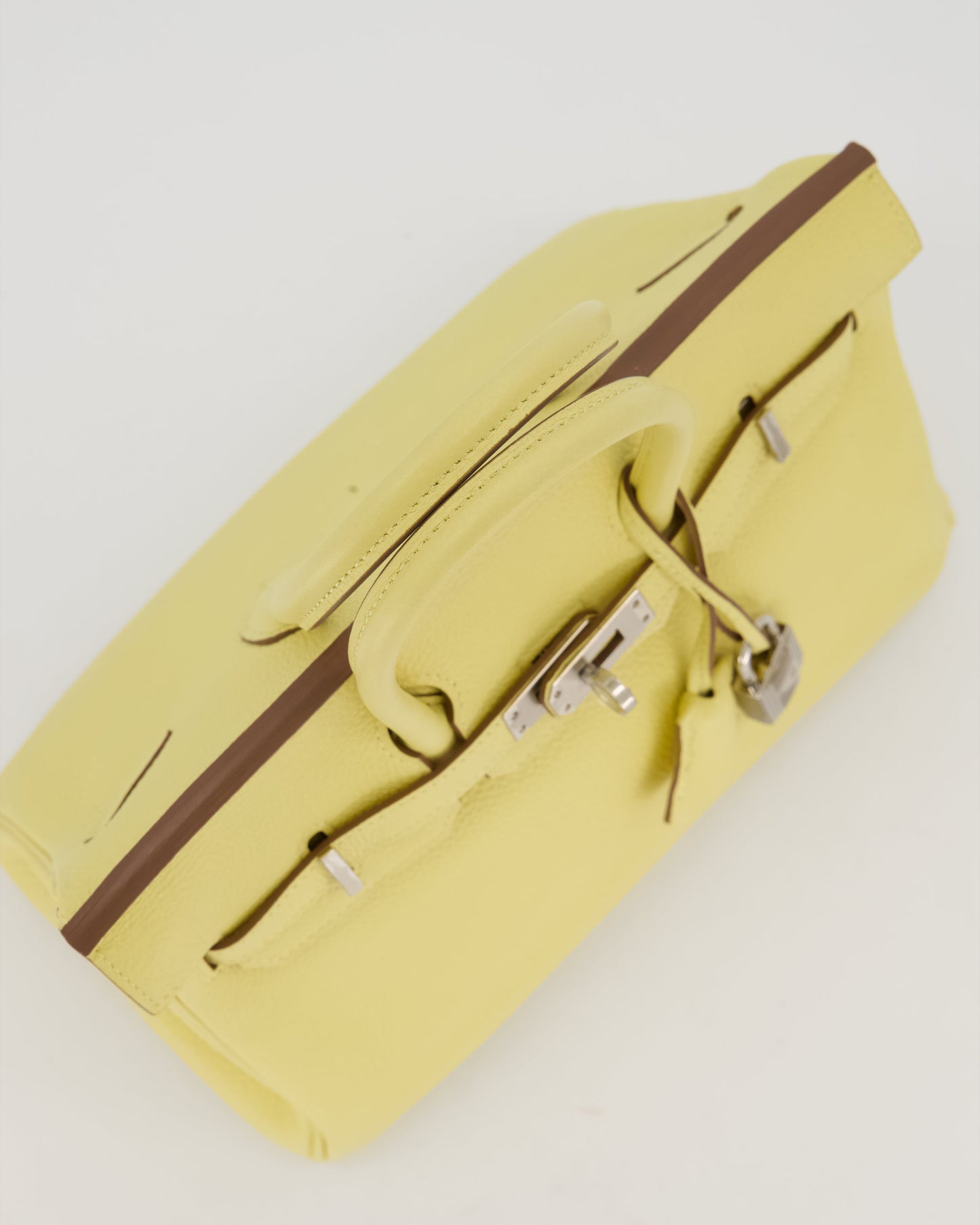 Hermès Birkin 25 Retourne Bag in Jaune Poussin Togo Leather with Palladium Hardware